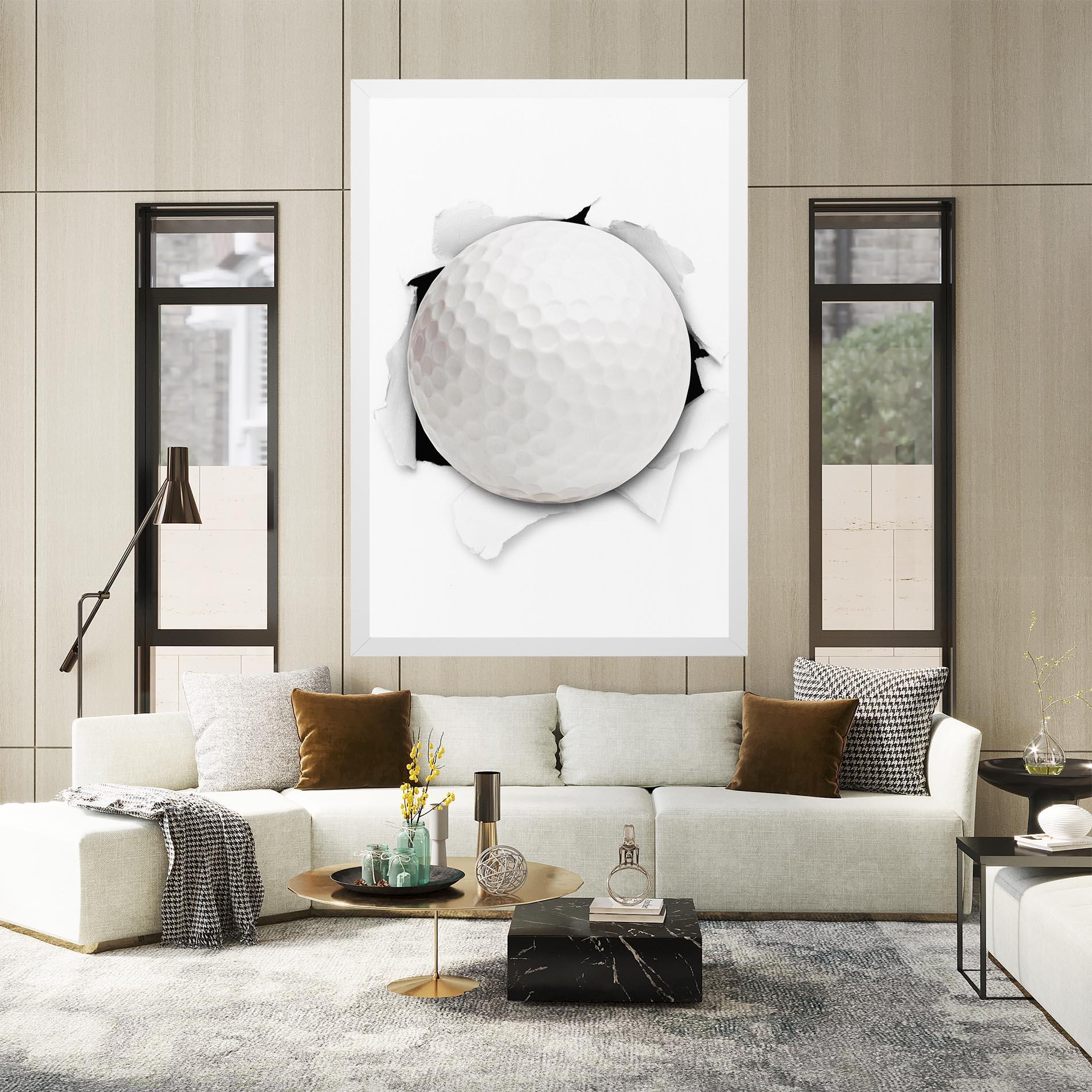 Картина на платно Golf Ball Bursting Hole mockup 2