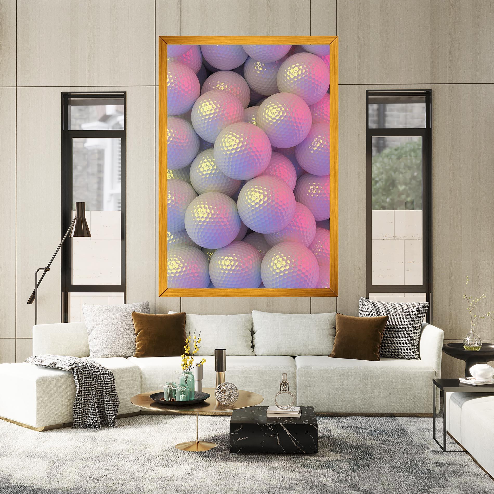 Картина на платно Purple Light Golf Ball mockup 2