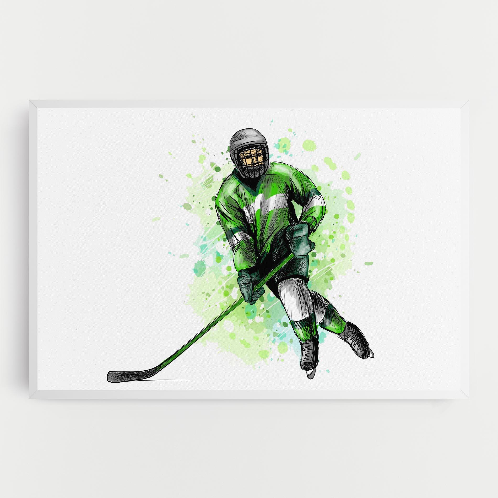 Картина на платно Green Hockey mockup 0