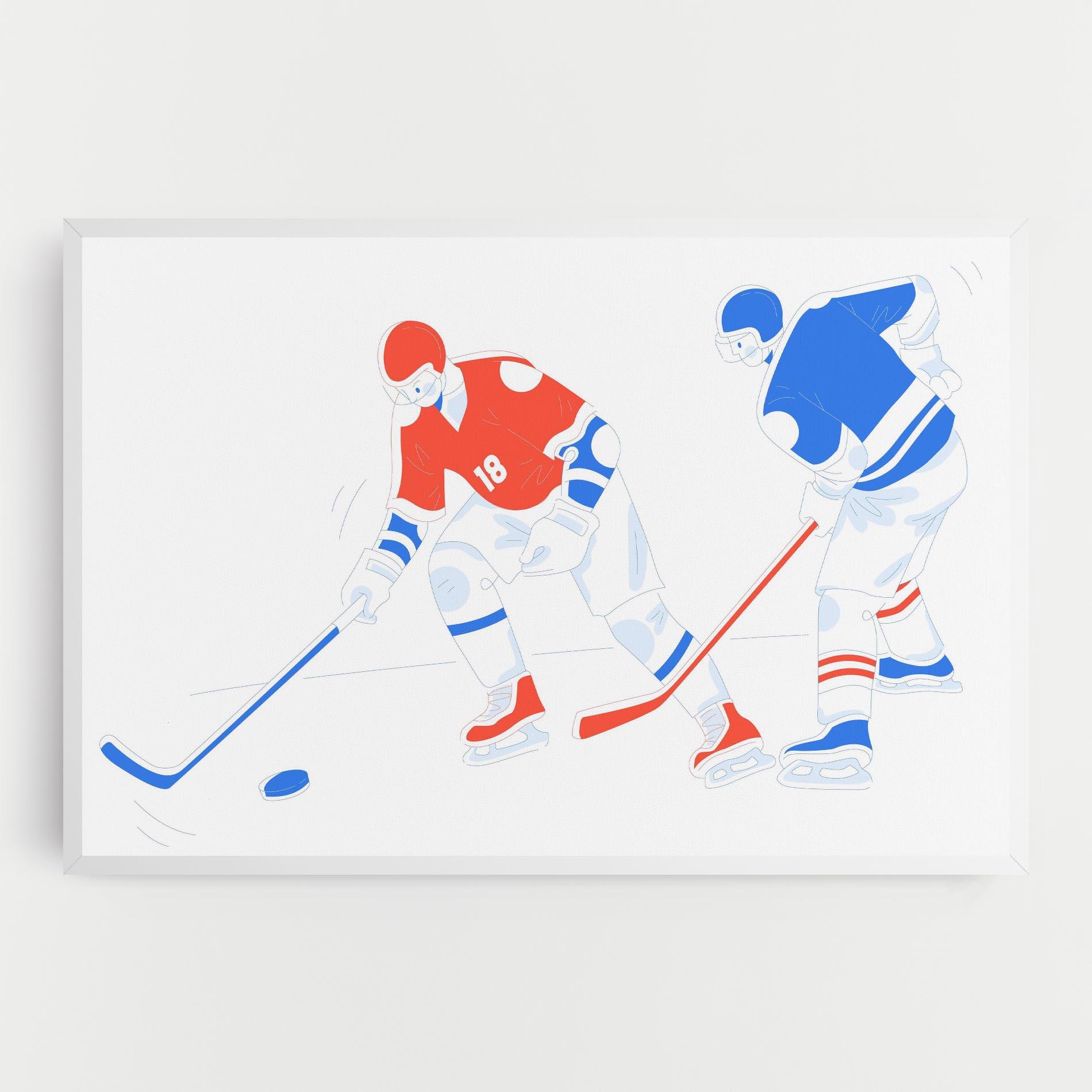 Картина на платно Orange Blue Hockey mockup 0