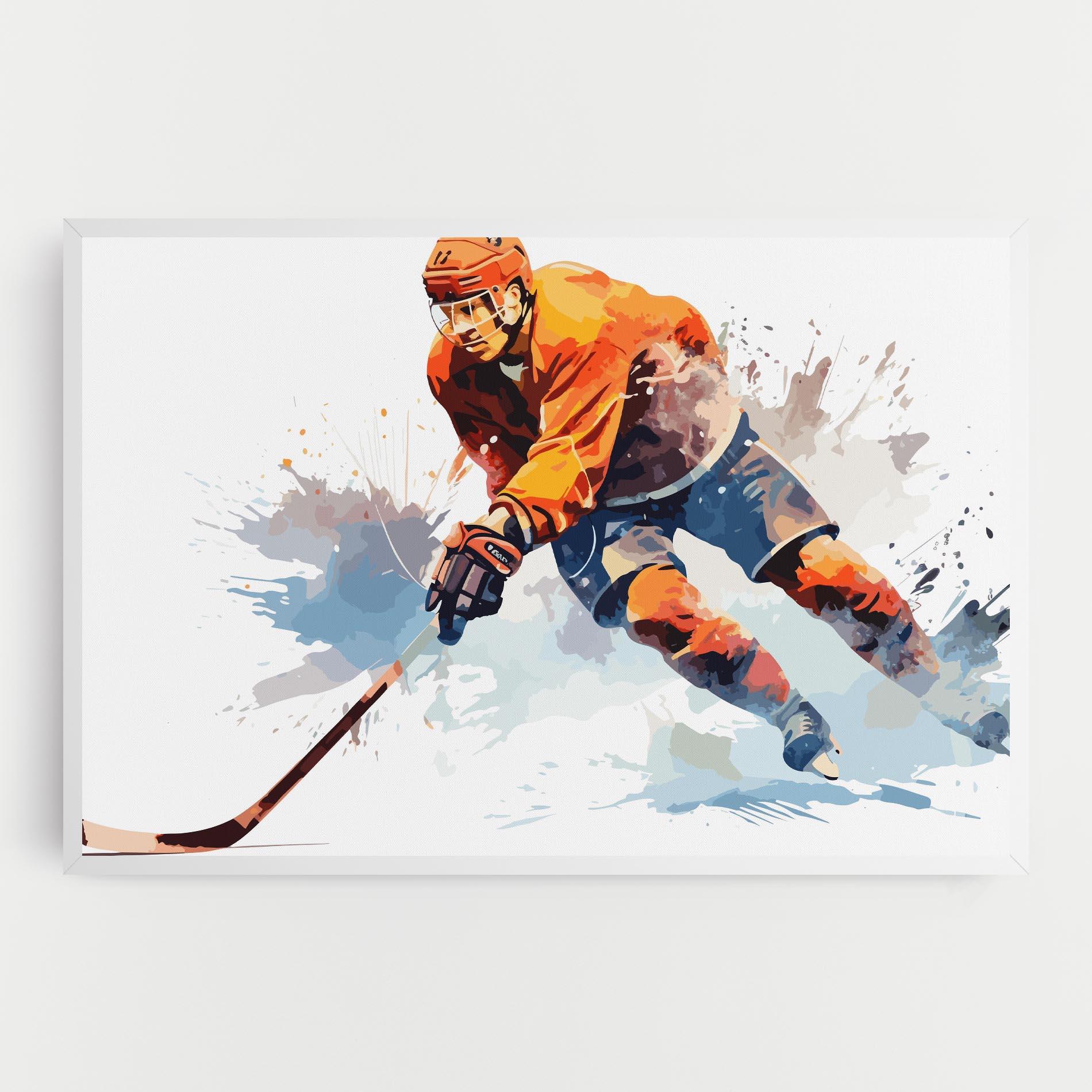 Картина на платно Orange Hockey mockup 0
