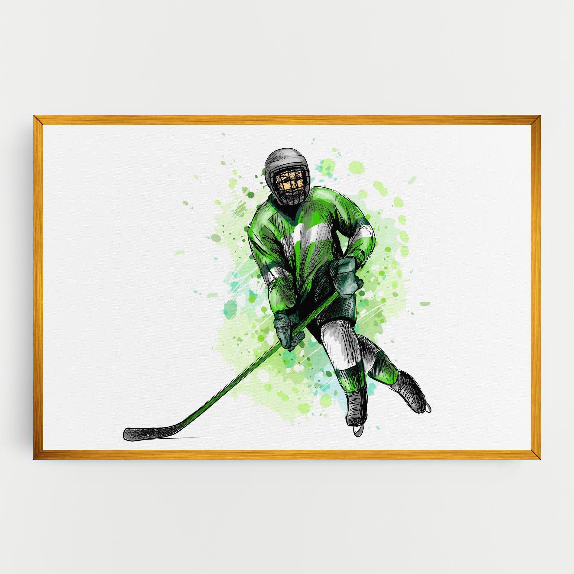 Картина на платно Green Hockey mockup 0