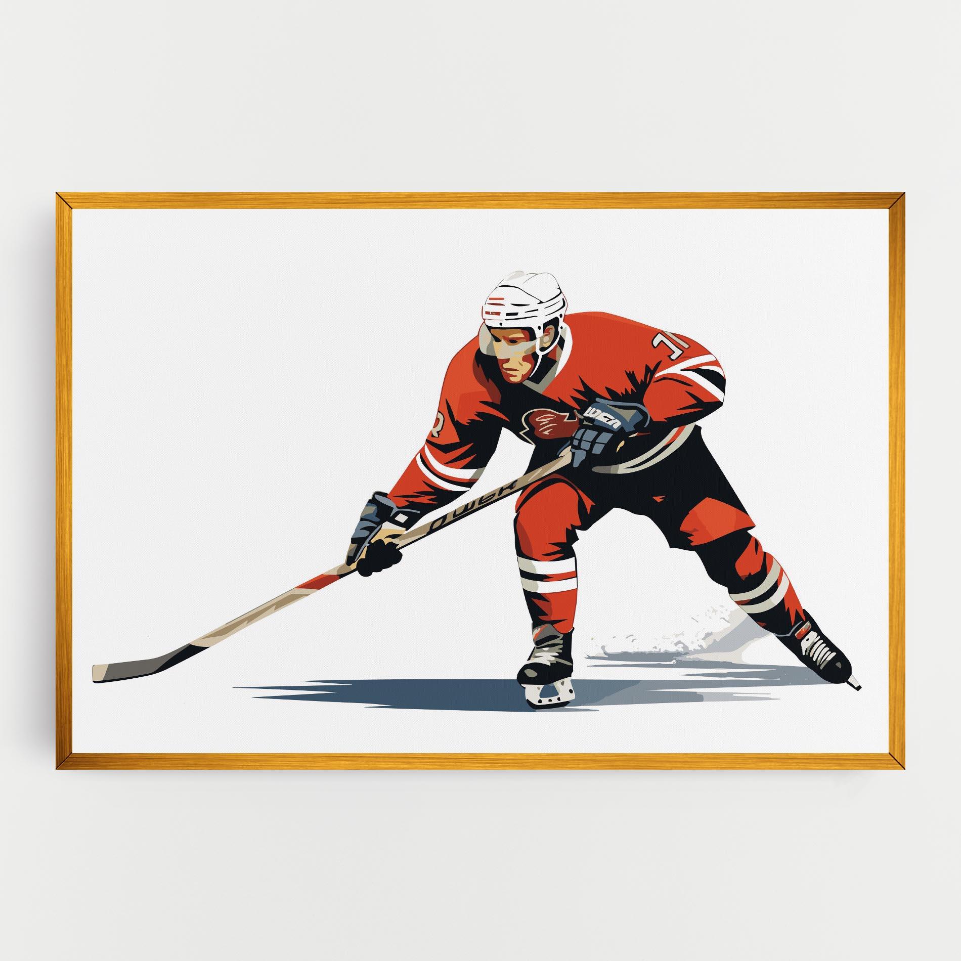 Картина на платно Hockey Orange Player mockup 0
