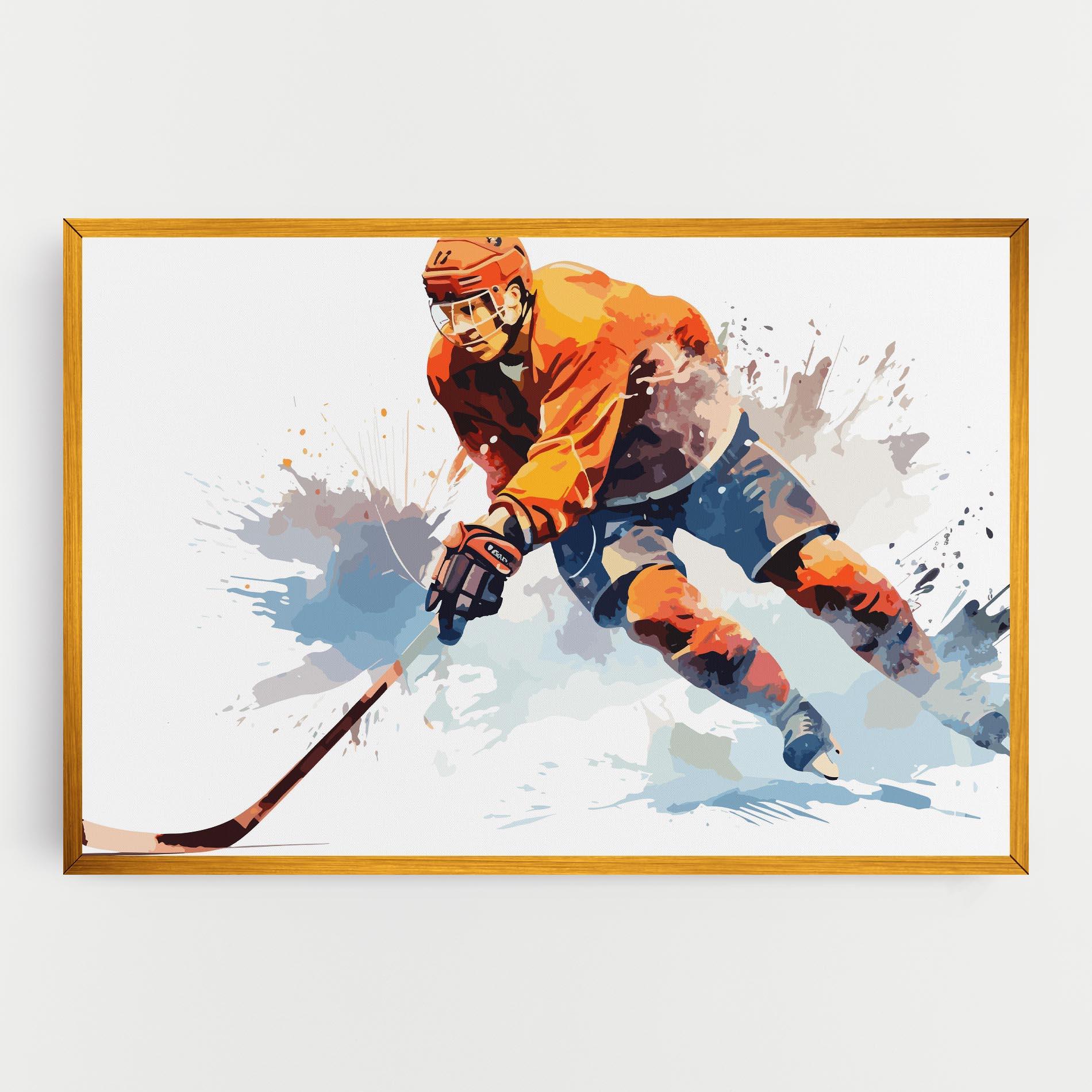 Картина на платно Orange Hockey mockup 0