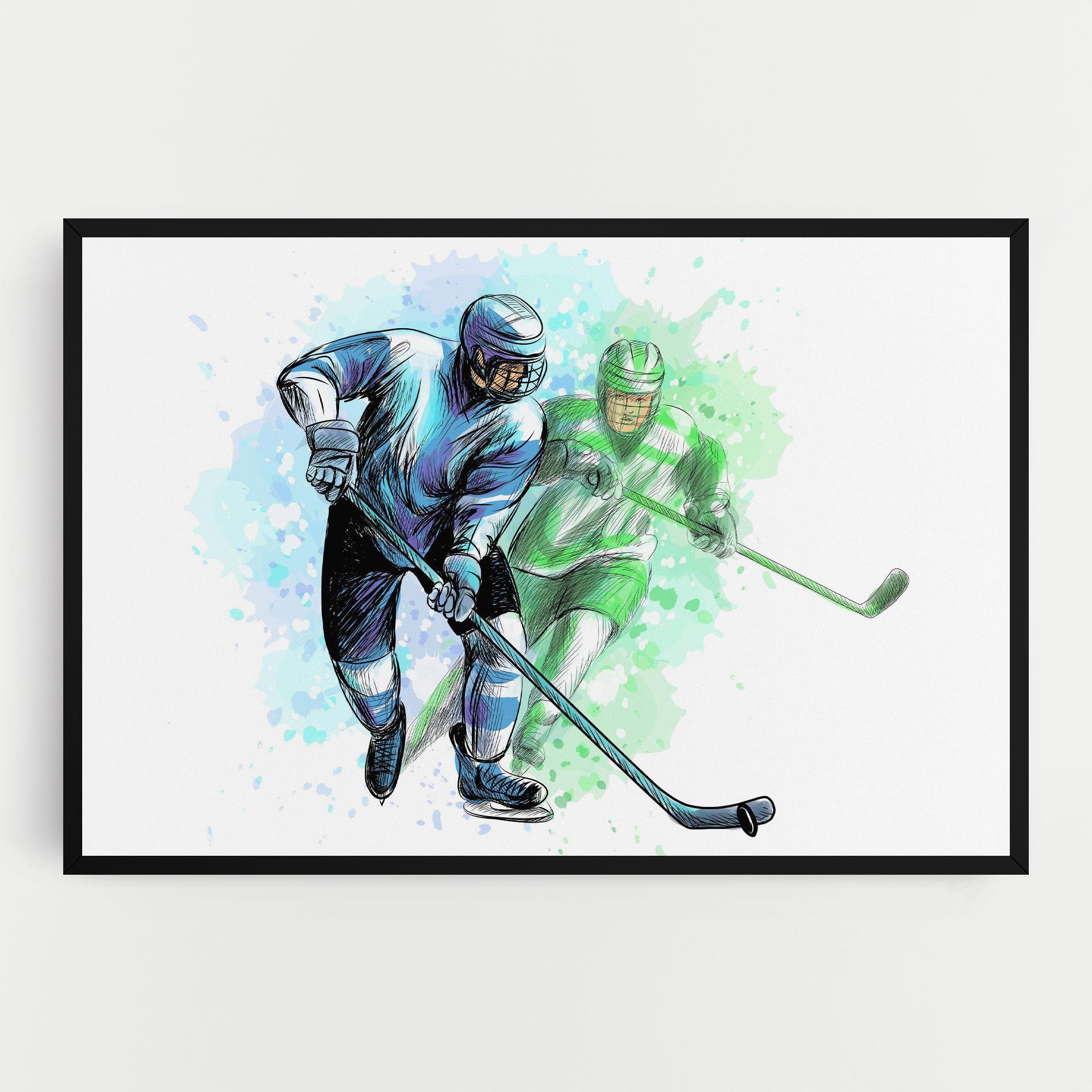 Картина на платно Green Blue Hockey mockup 0