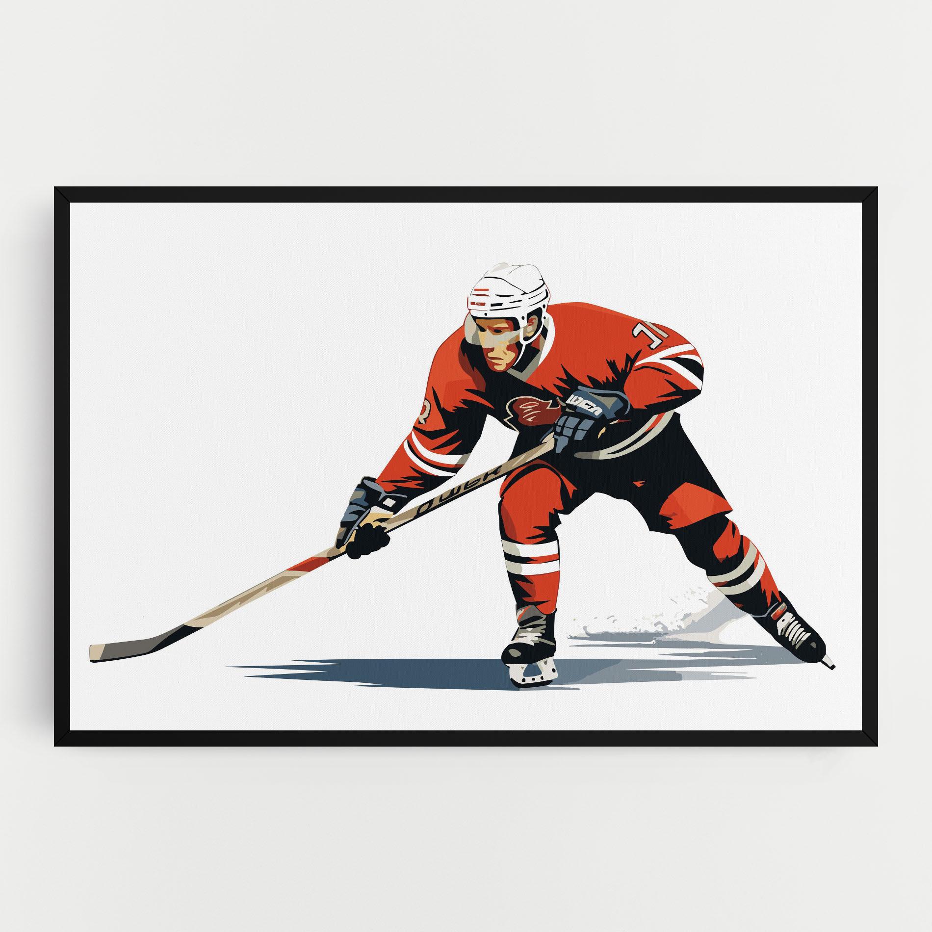 Картина на платно Hockey Orange Player mockup 0