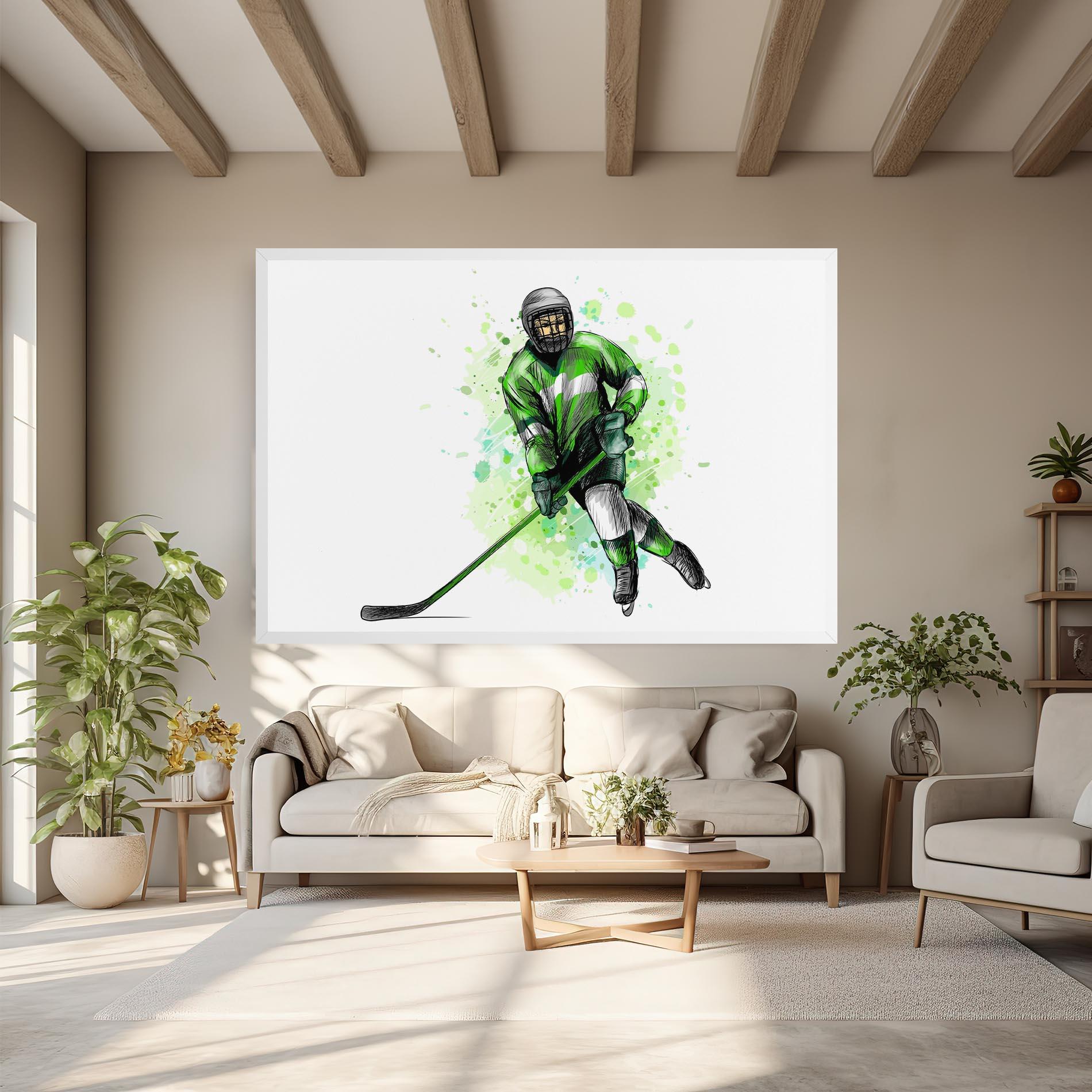 Картина на платно Green Hockey mockup 6