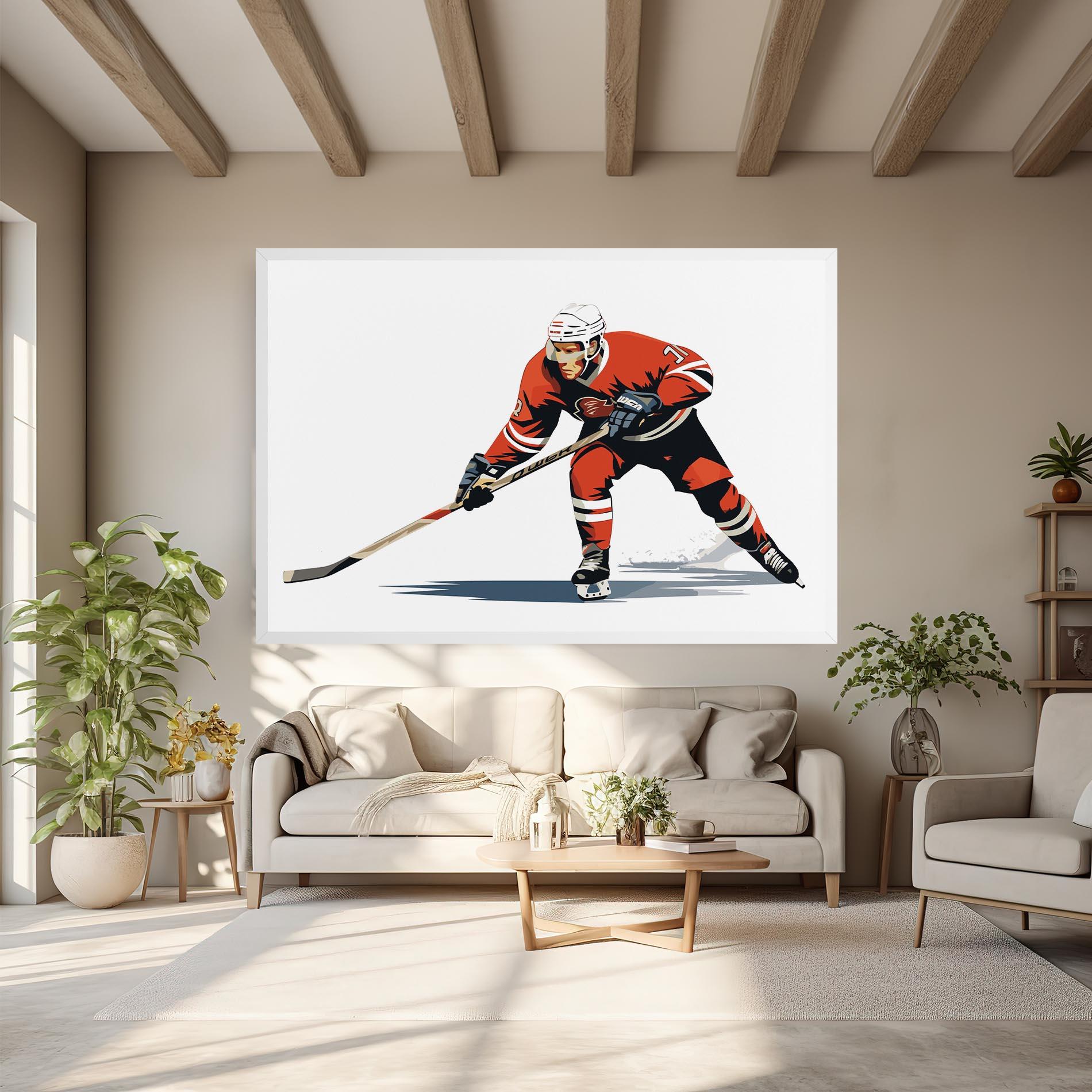 Картина на платно Hockey Orange Player mockup 6