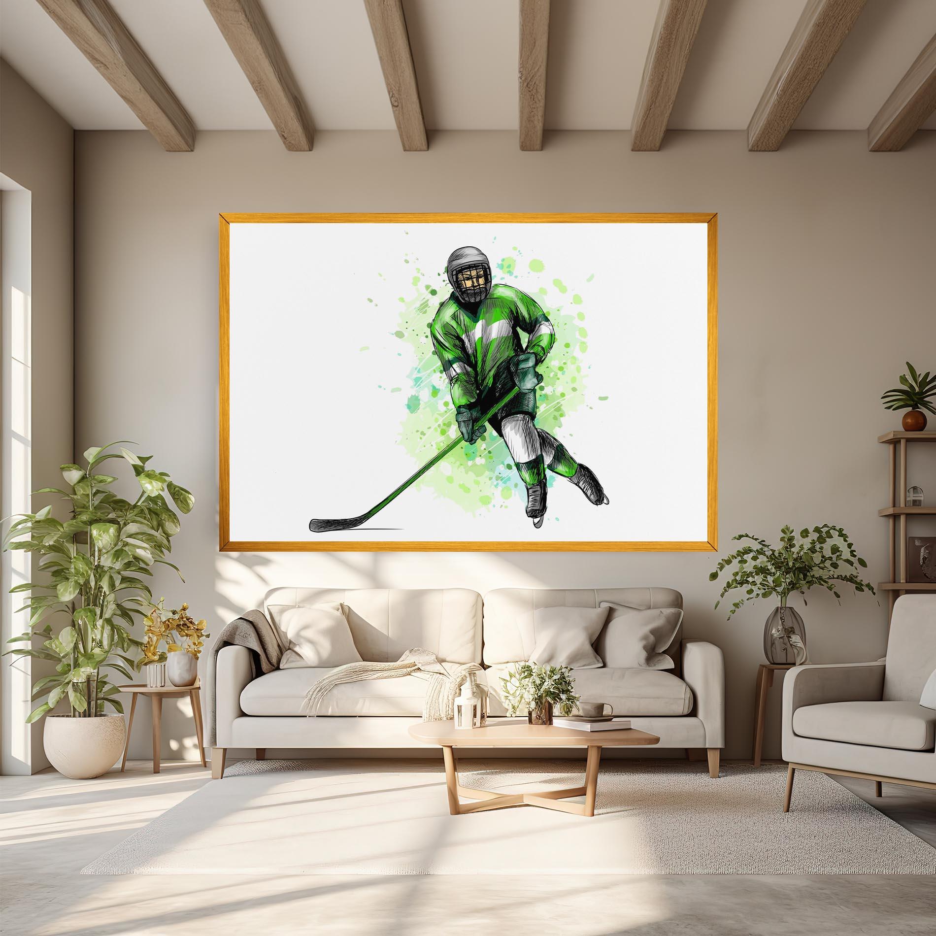 Картина на платно Green Hockey mockup 6