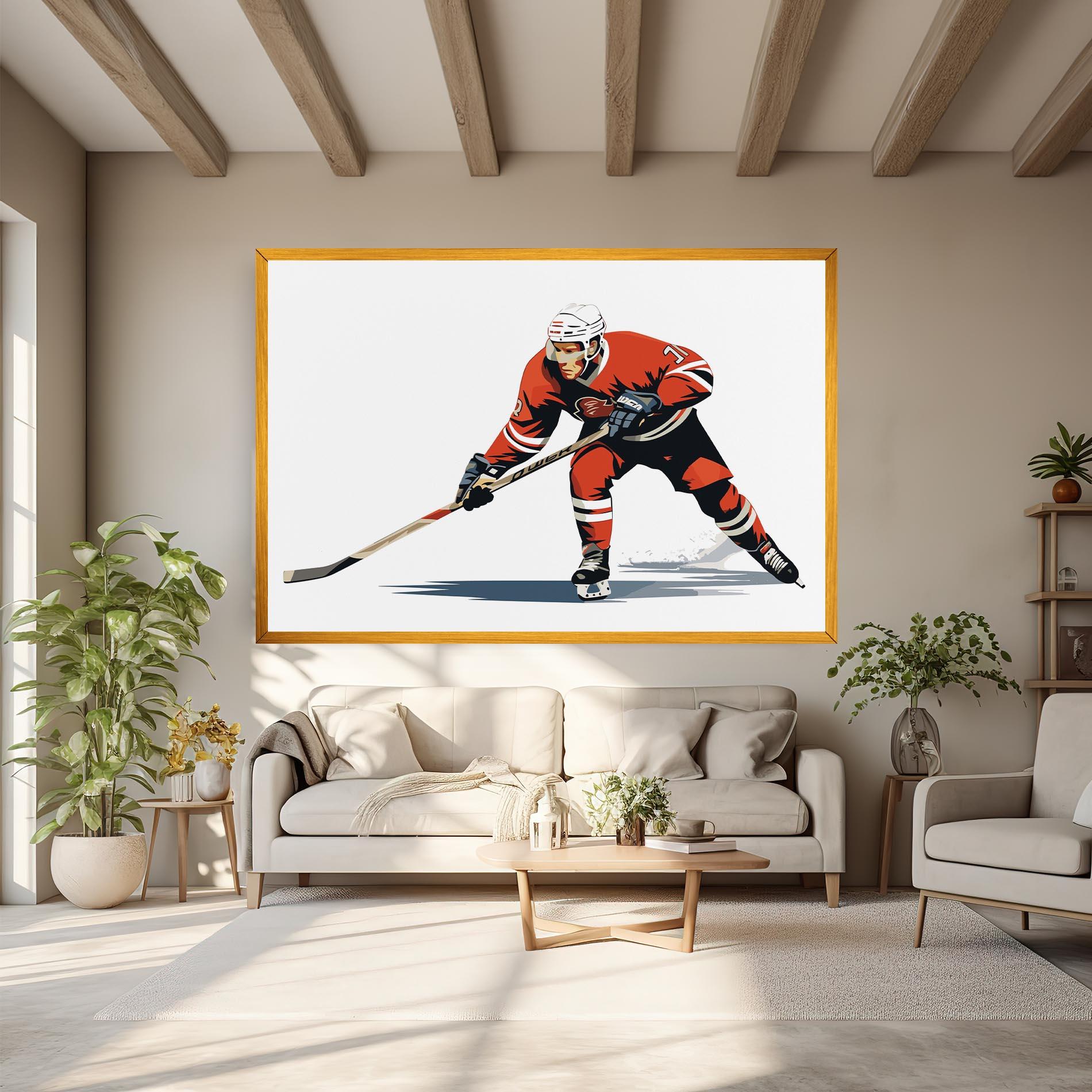 Картина на платно Hockey Orange Player mockup 6