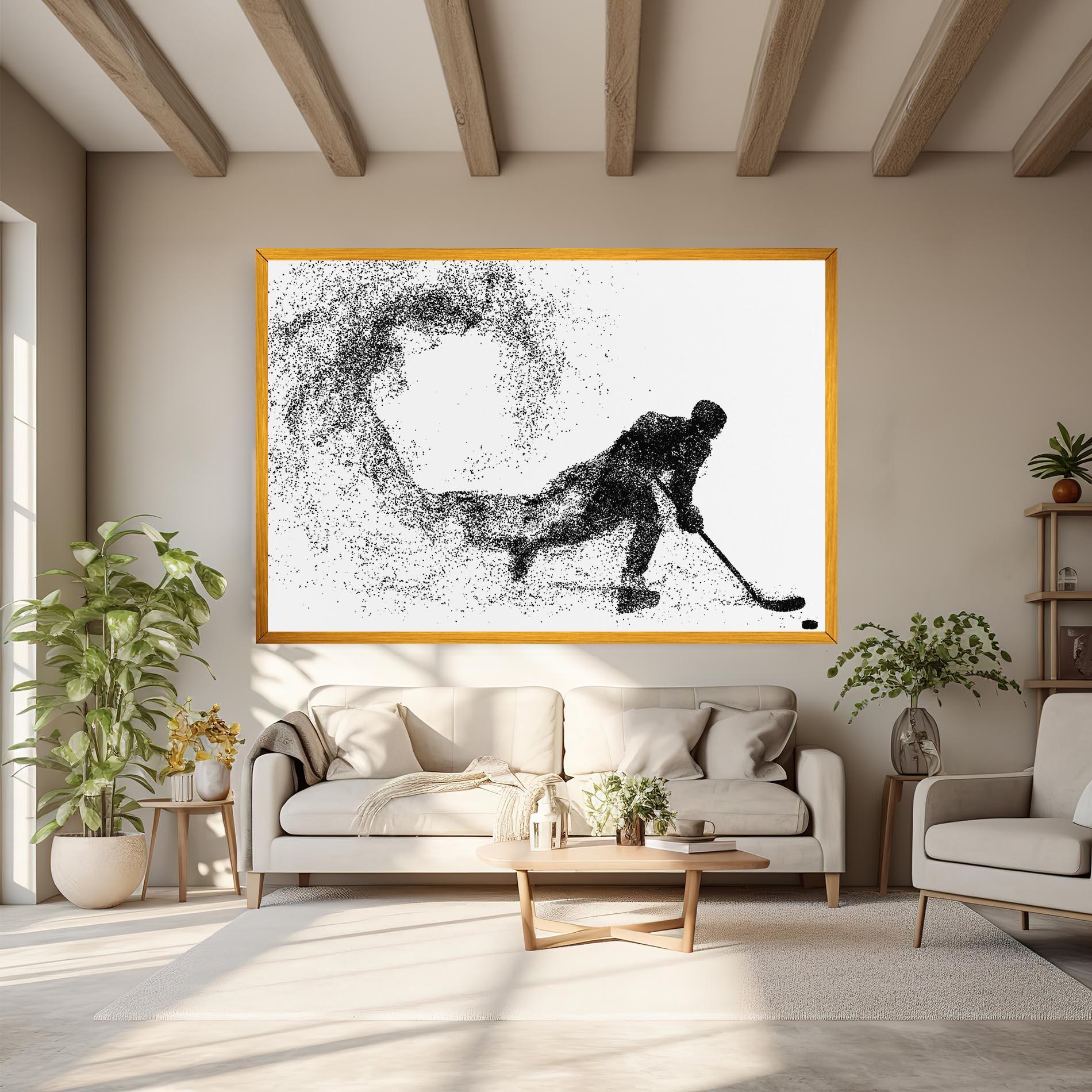 Картина на платно Playing Hockey mockup 6