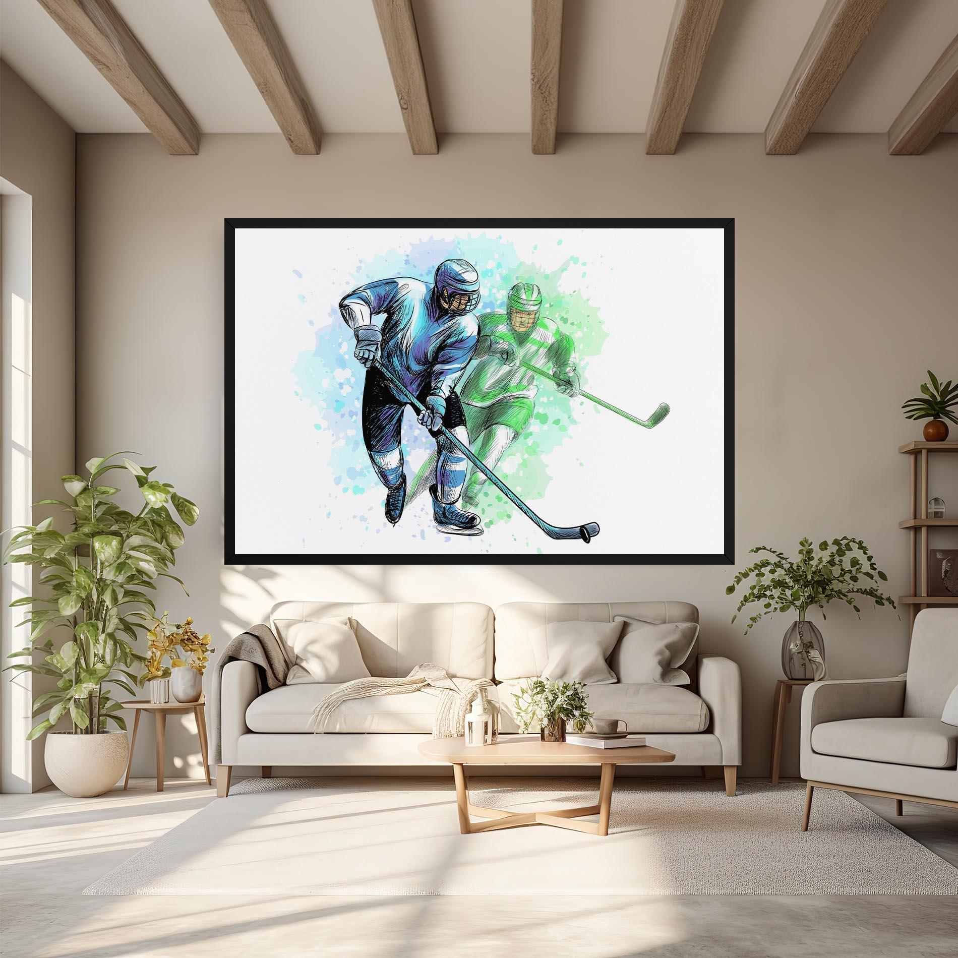 Картина на платно Green Blue Hockey mockup 6