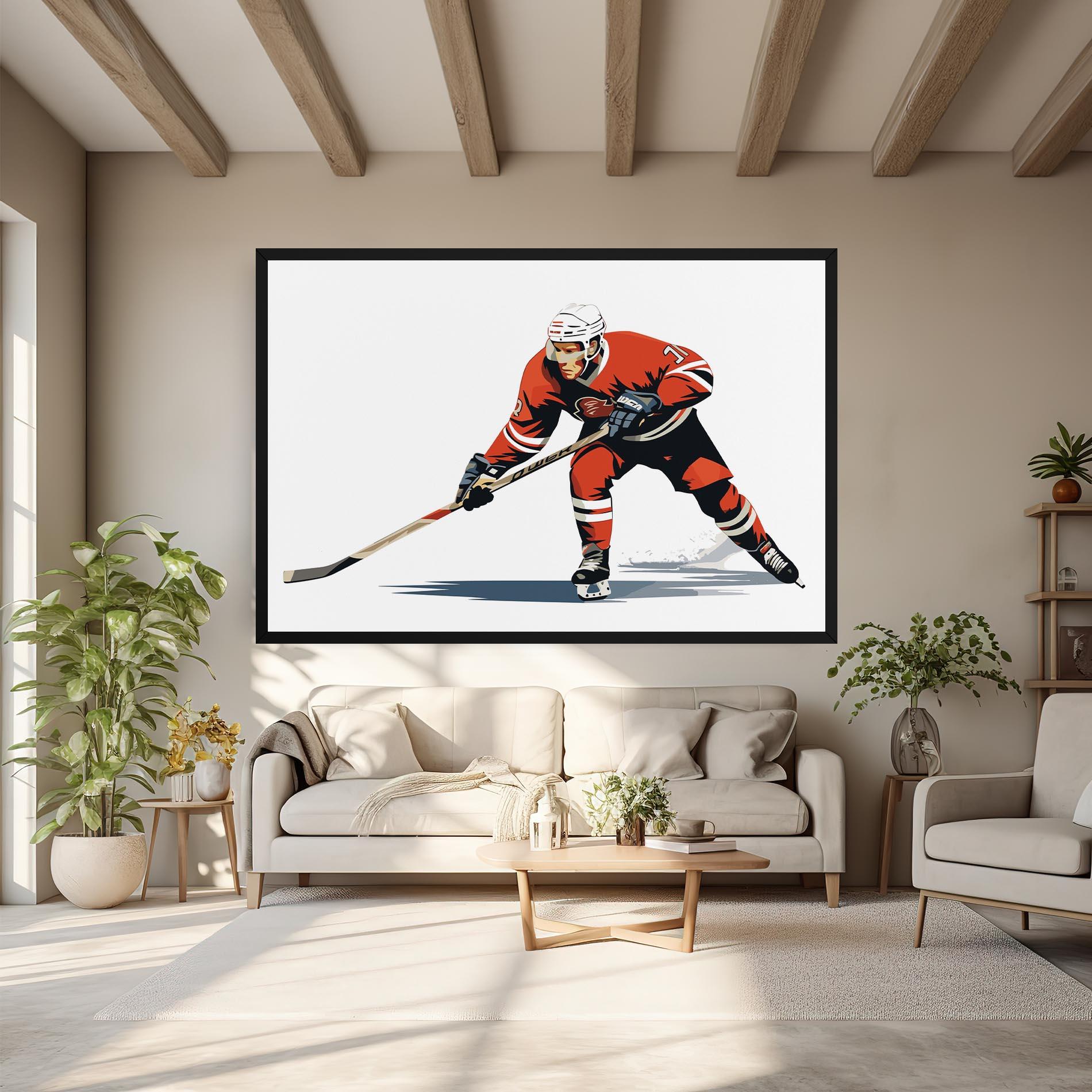 Картина на платно Hockey Orange Player mockup 6