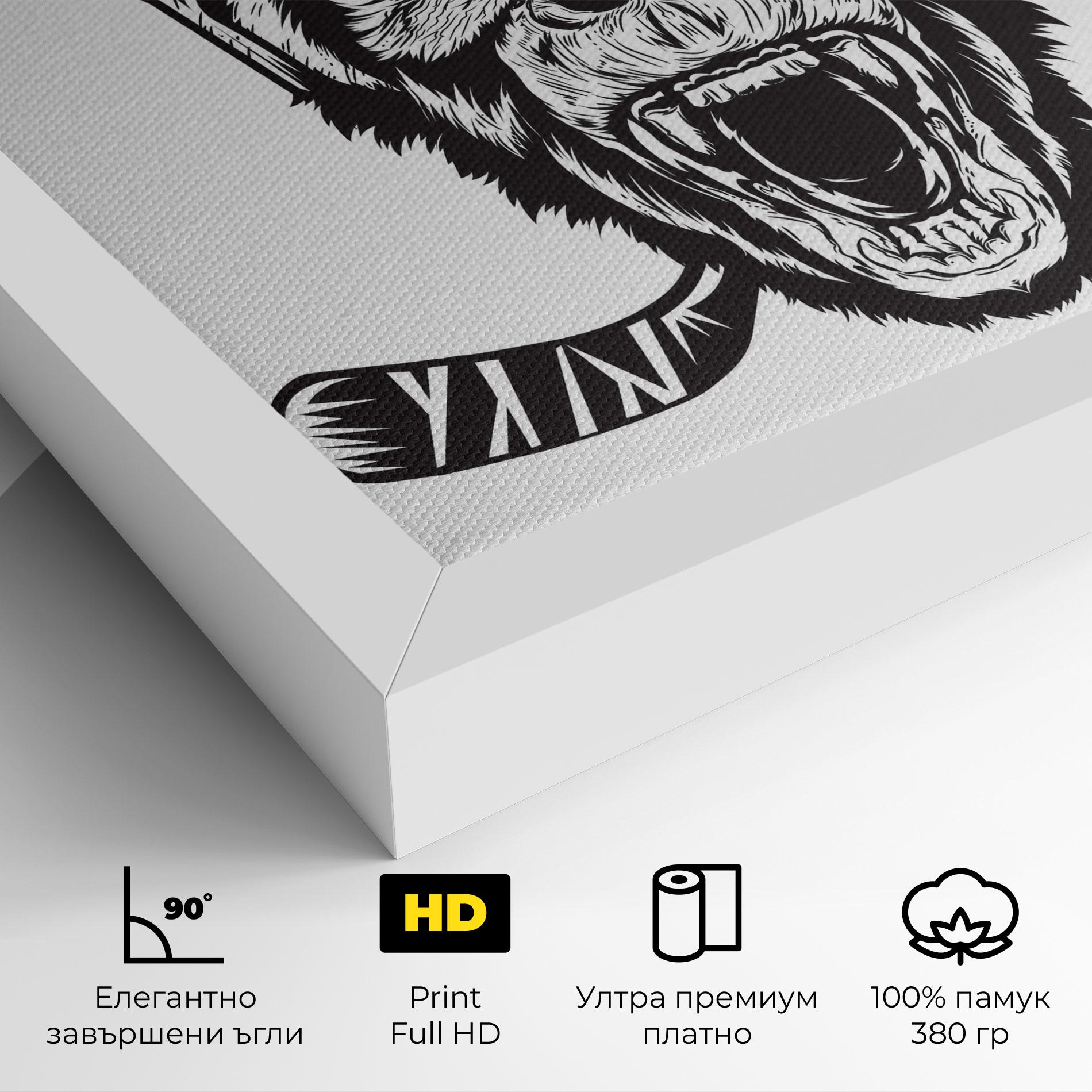 Картина на платно Monkey Hockey mockup 4