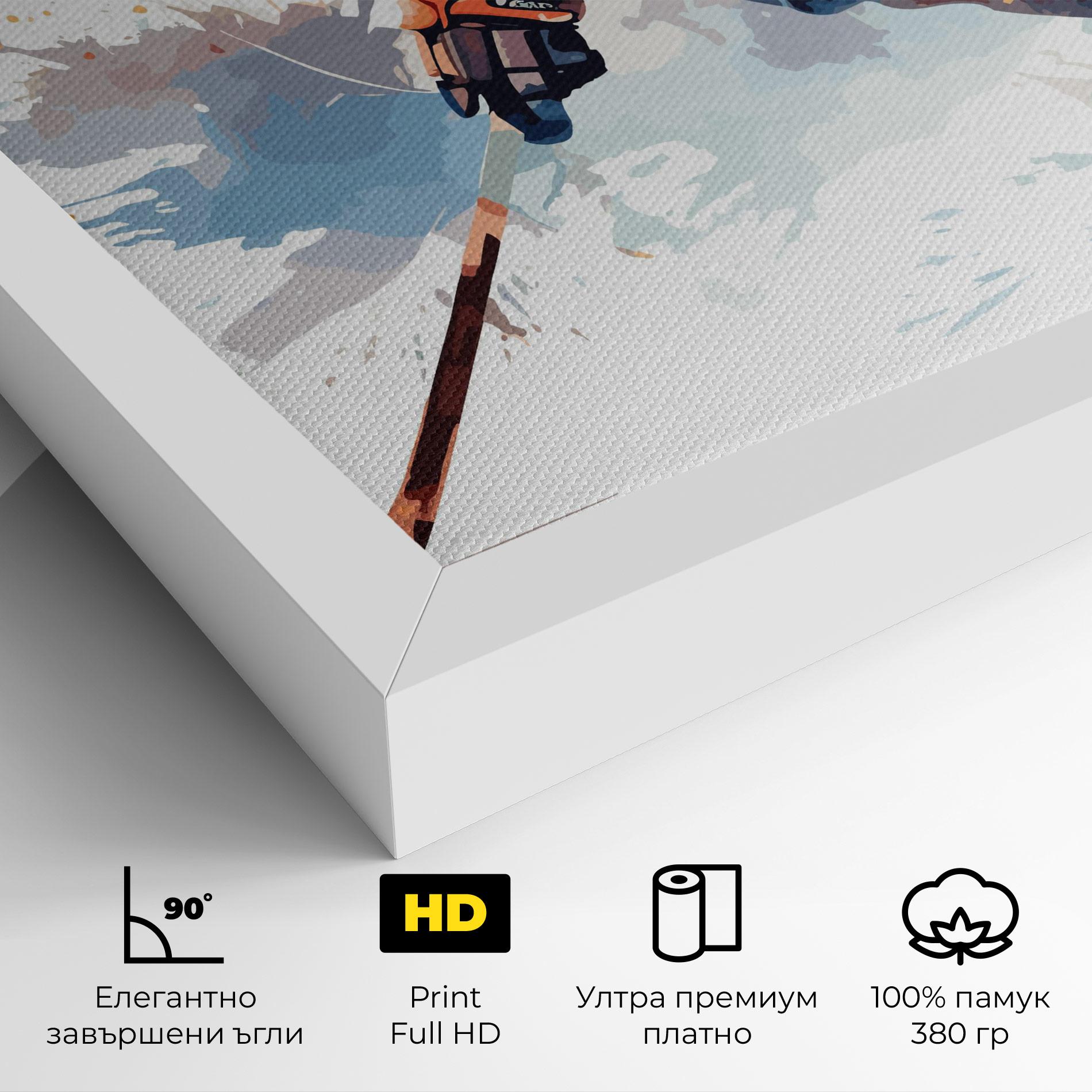 Картина на платно Orange Hockey mockup 4