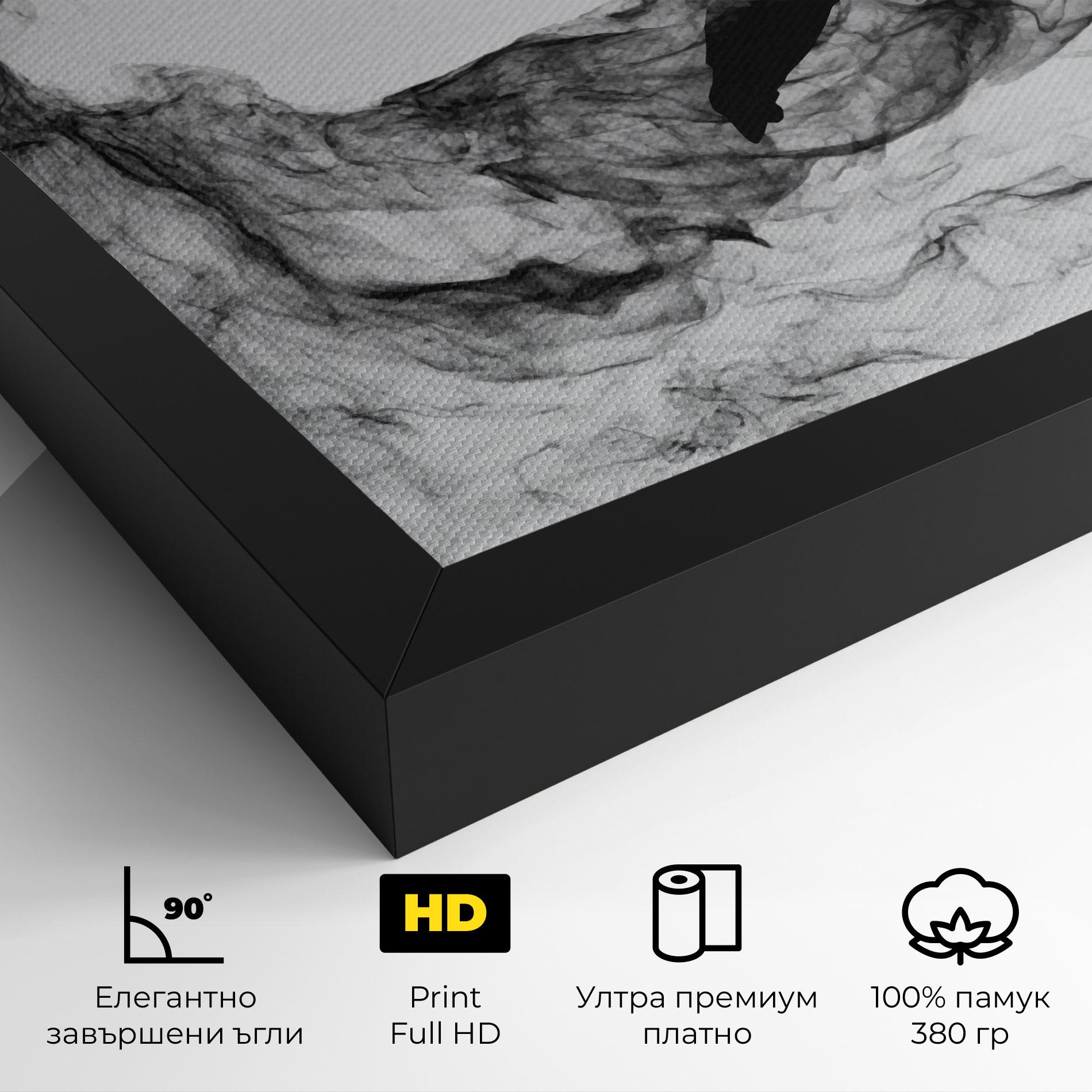 Картина на платно Black Smoke Hockey mockup 4