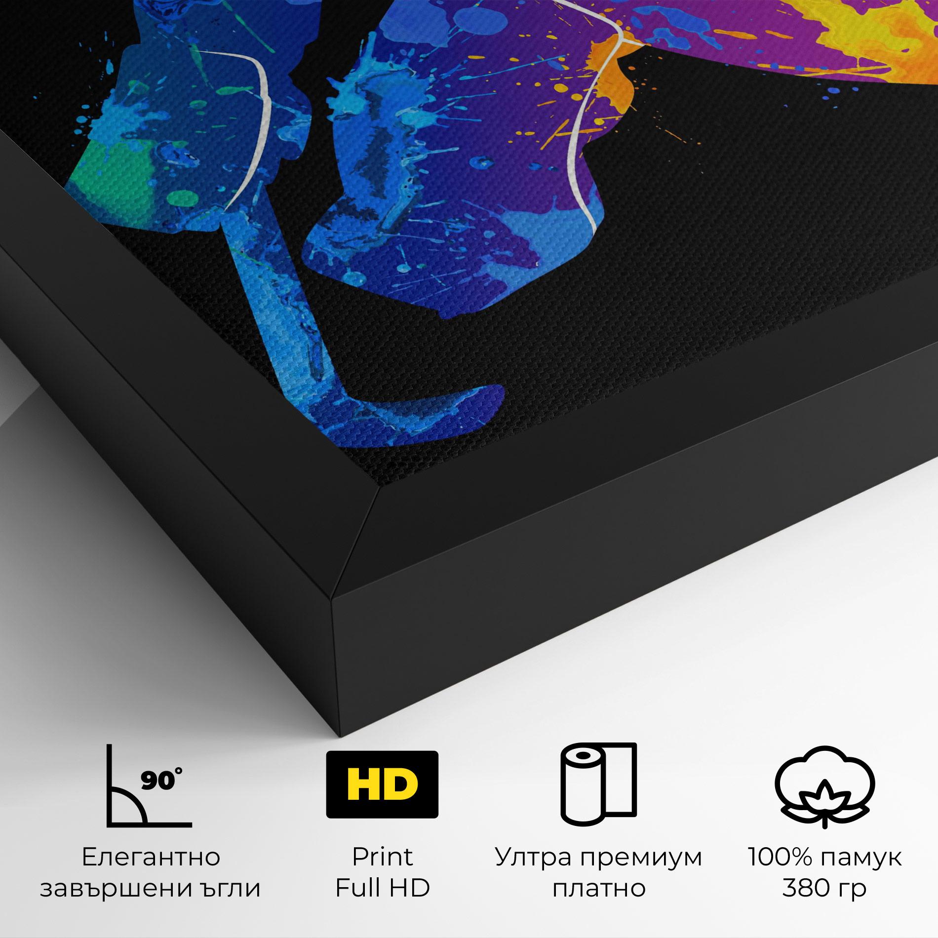 Картина на платно Blue Purple Hockey mockup 4