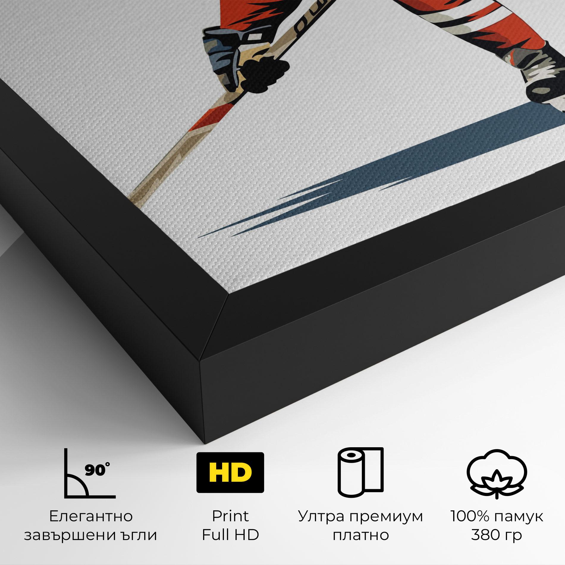 Картина на платно Hockey Orange Player mockup 4