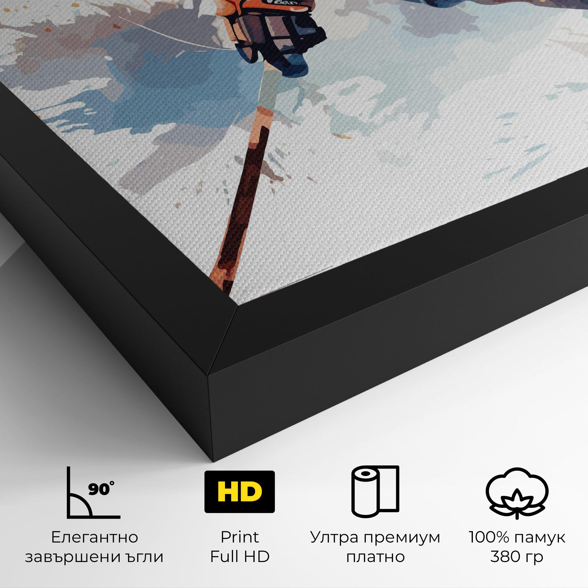 Картина на платно Orange Hockey mockup 4