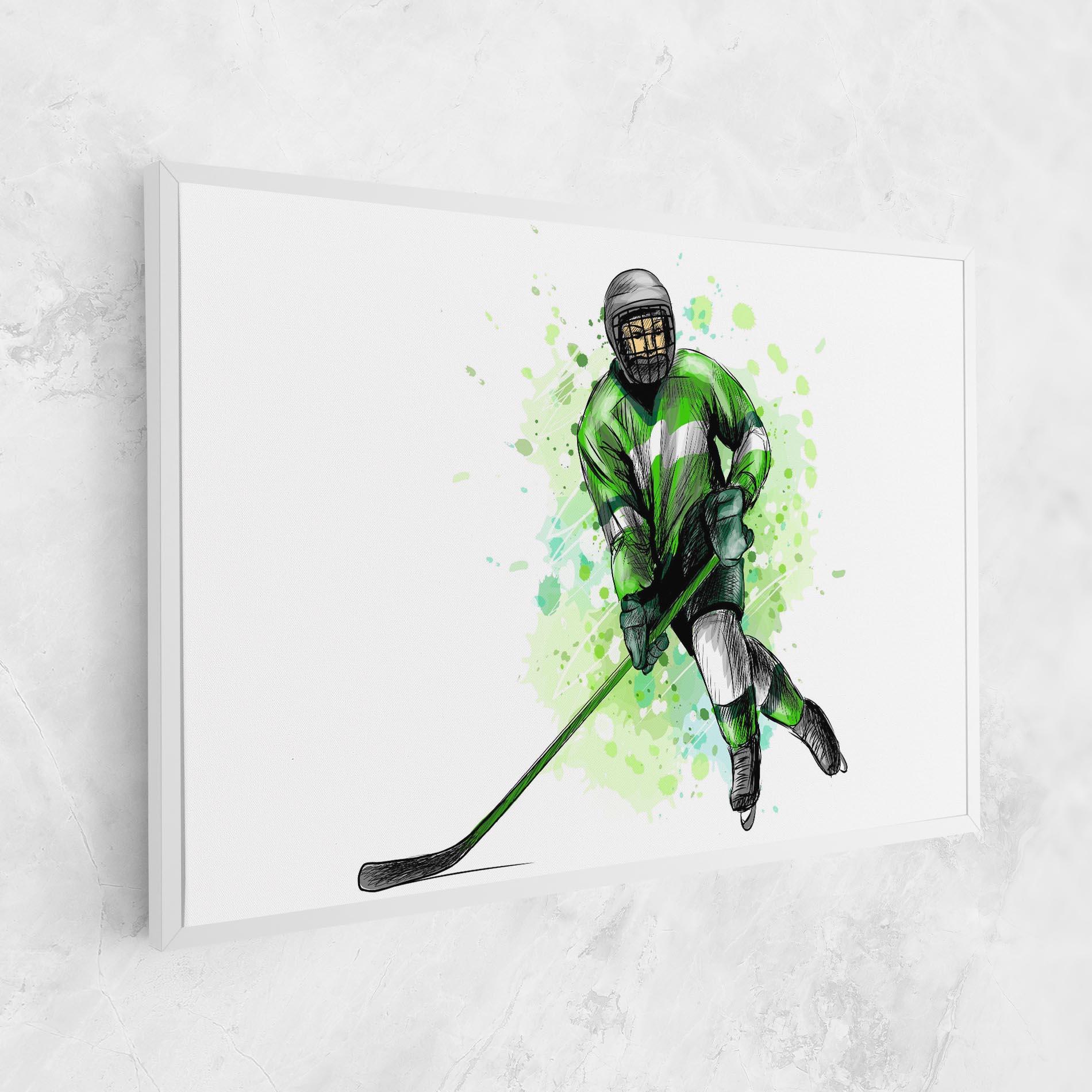 Картина на платно Green Hockey mockup 1