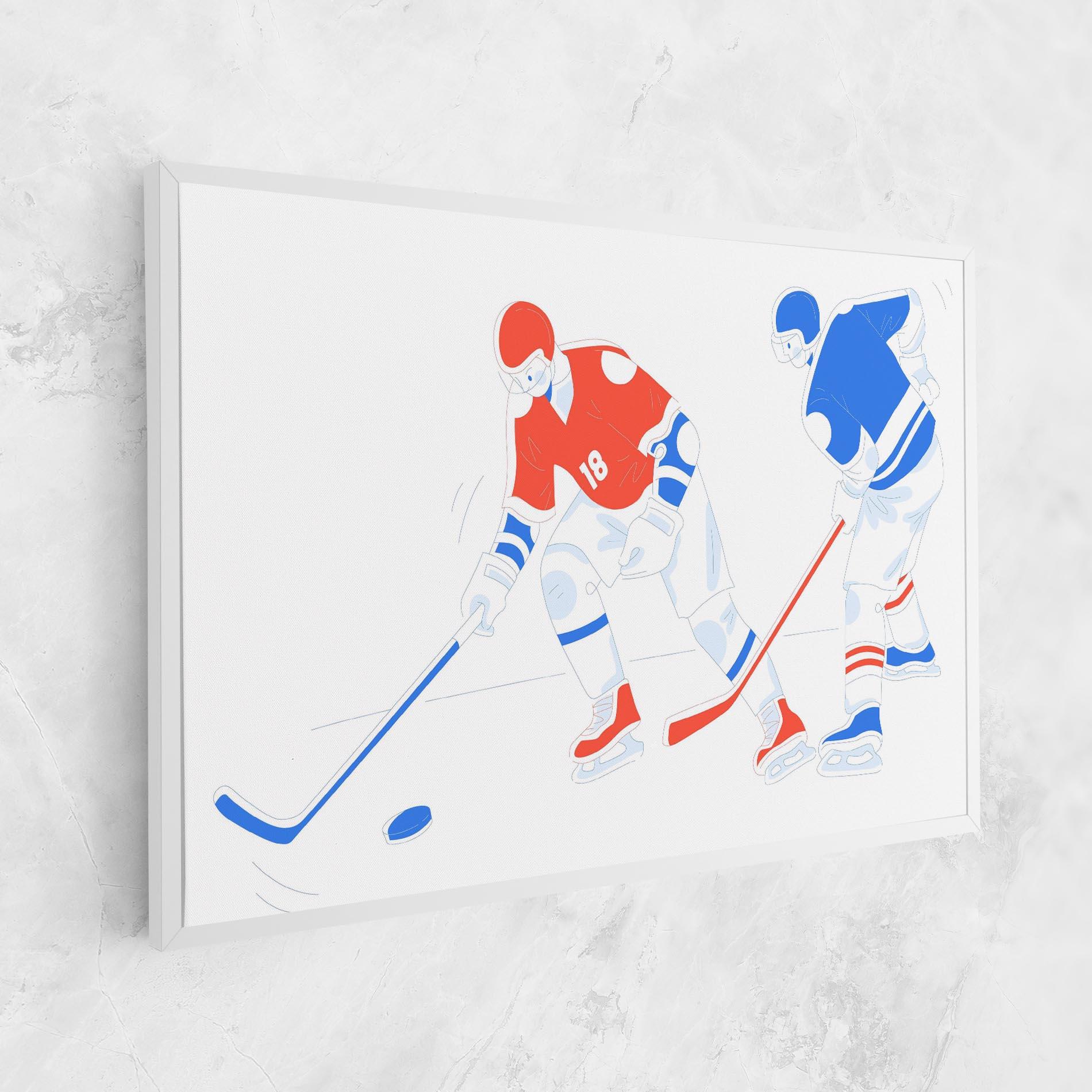 Картина на платно Orange Blue Hockey mockup 1