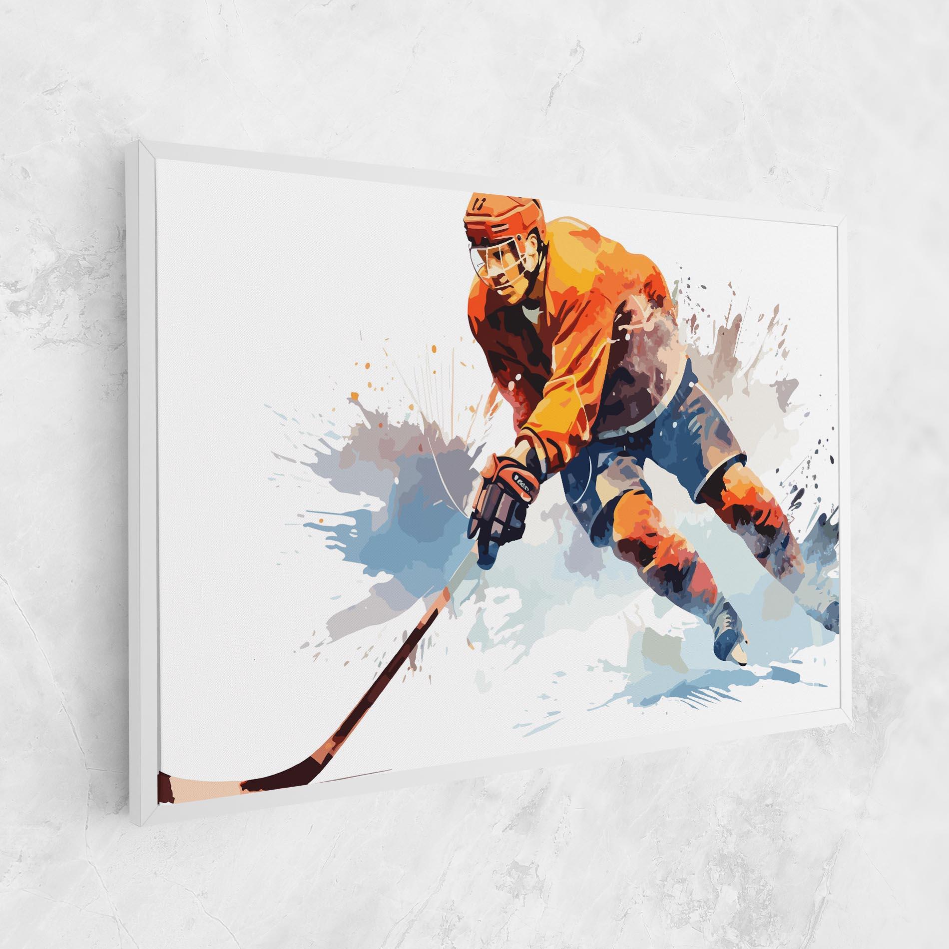 Картина на платно Orange Hockey mockup 1