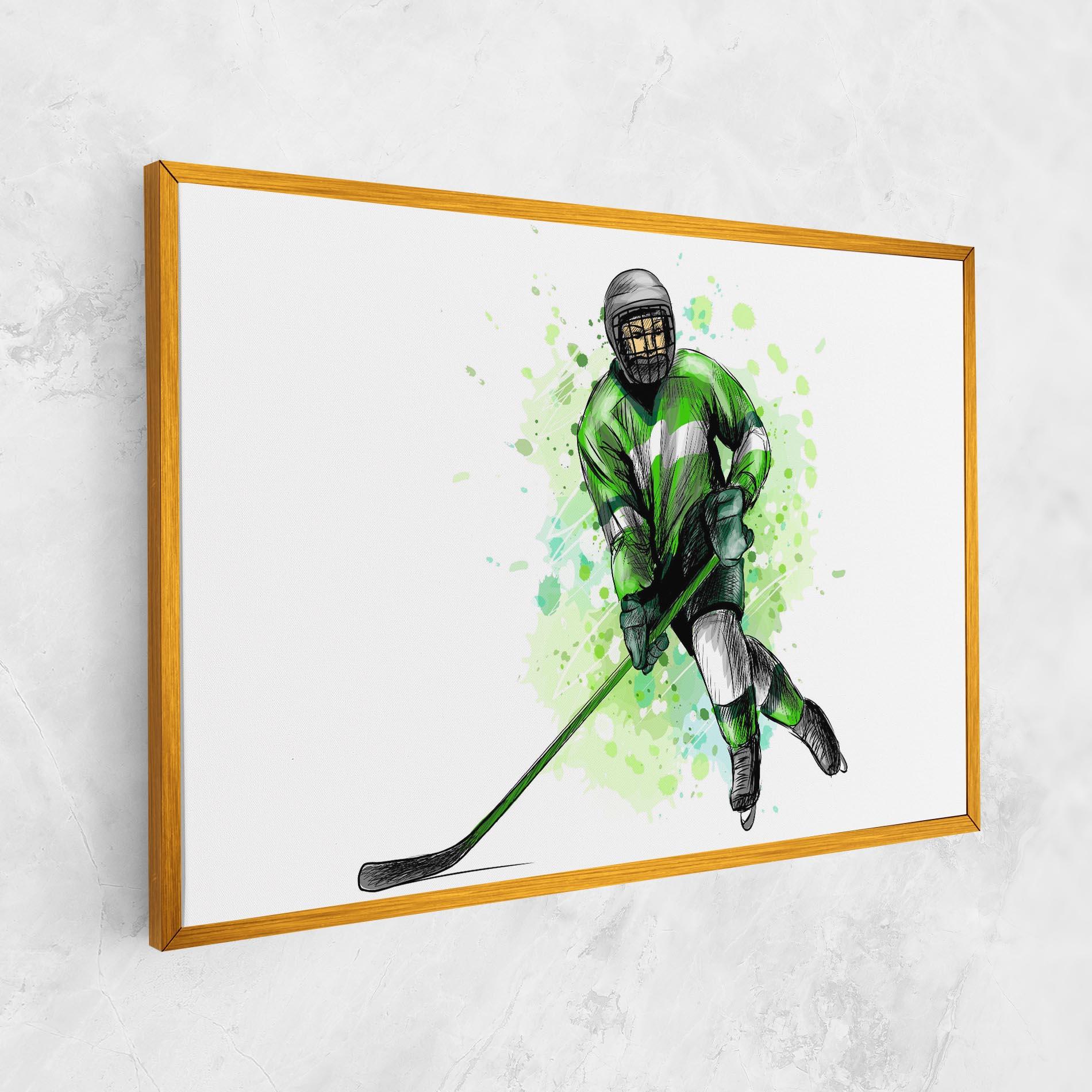 Картина на платно Green Hockey mockup 1