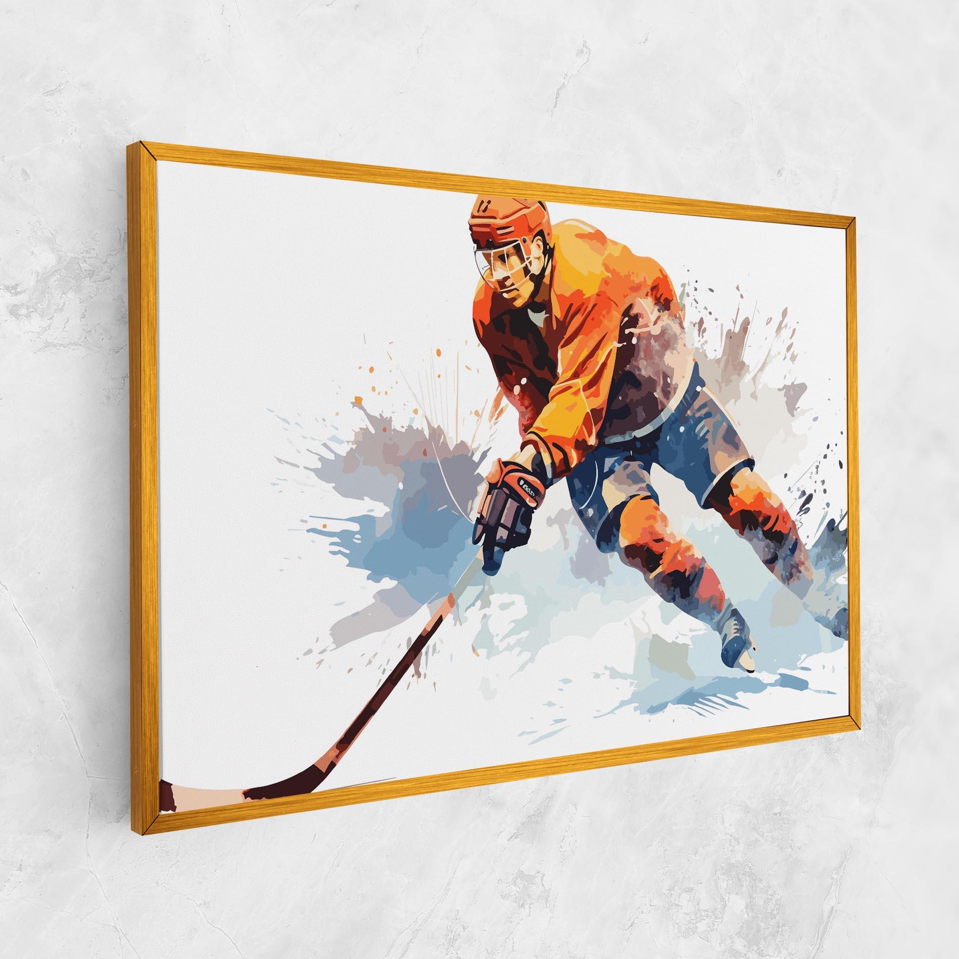Картина на платно Orange Hockey mockup 1
