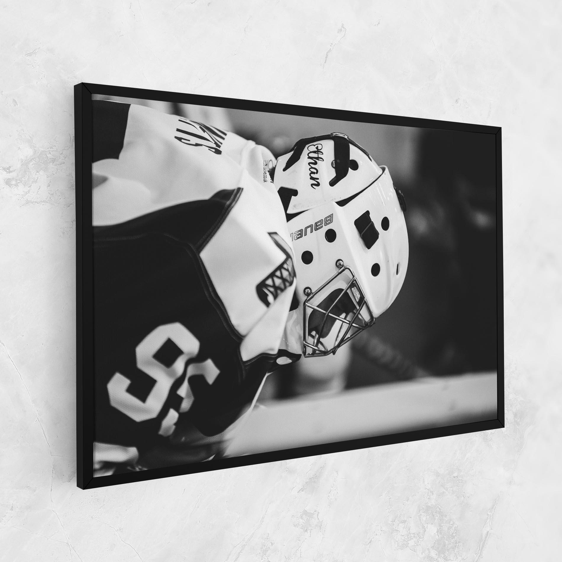 Картина на платно Black White Hockey mockup 1