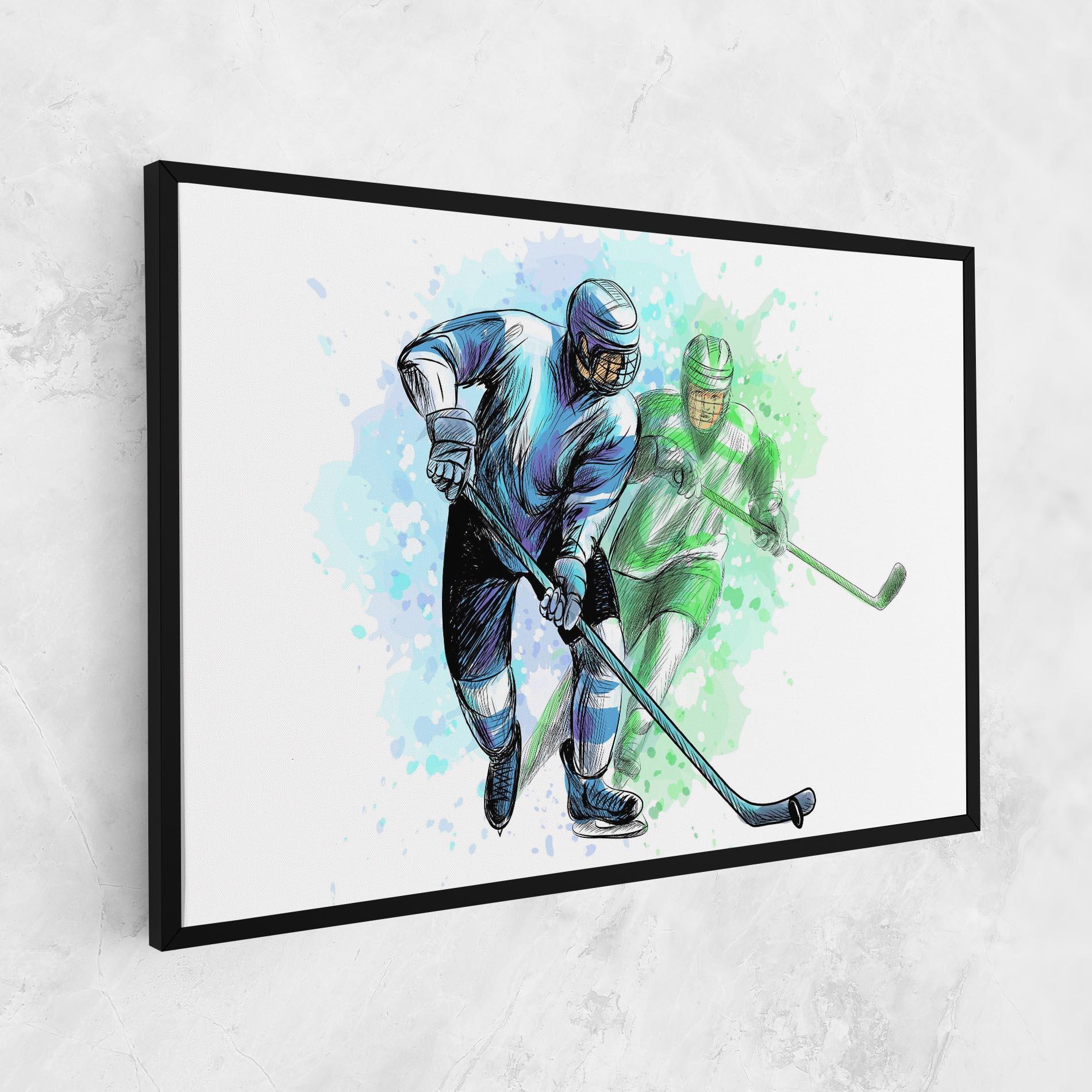 Картина на платно Green Blue Hockey mockup 1