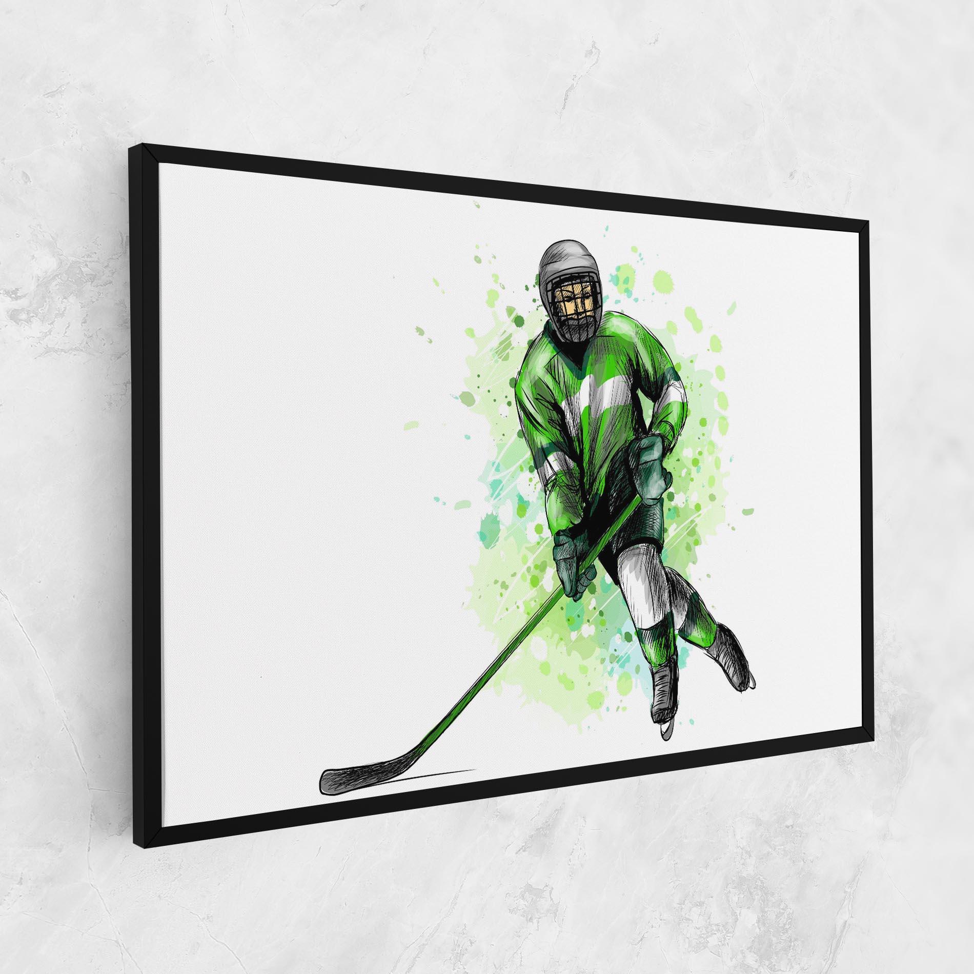 Картина на платно Green Hockey mockup 1