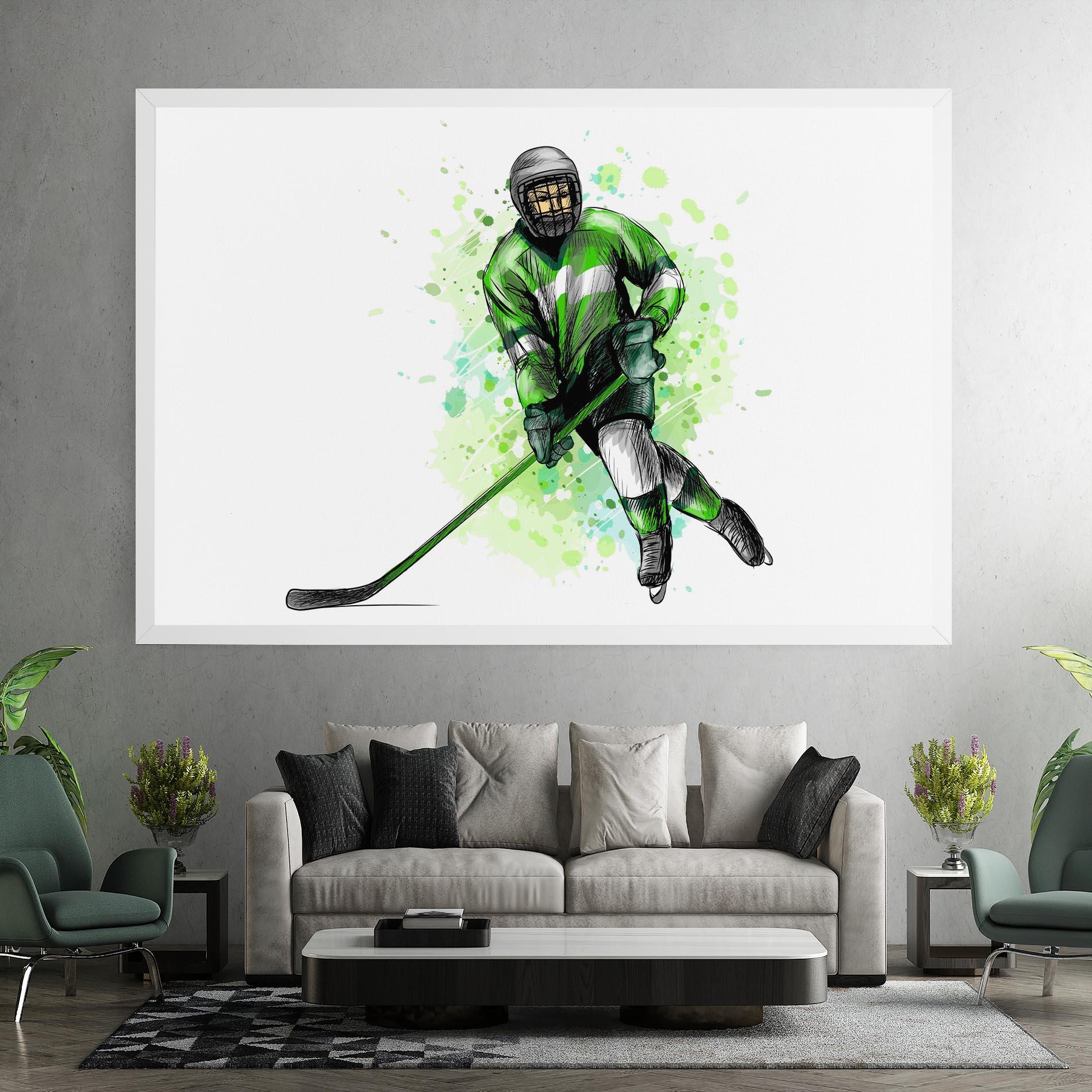 Картина на платно Green Hockey mockup 7