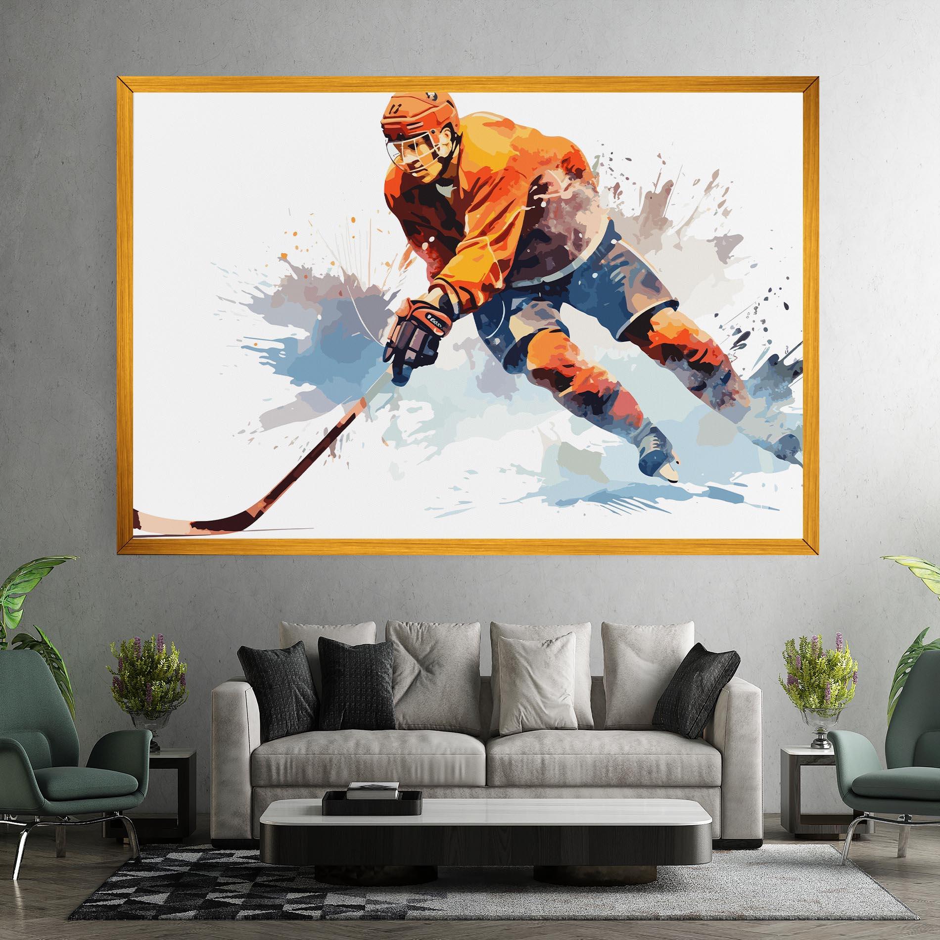 Картина на платно Orange Hockey mockup 7