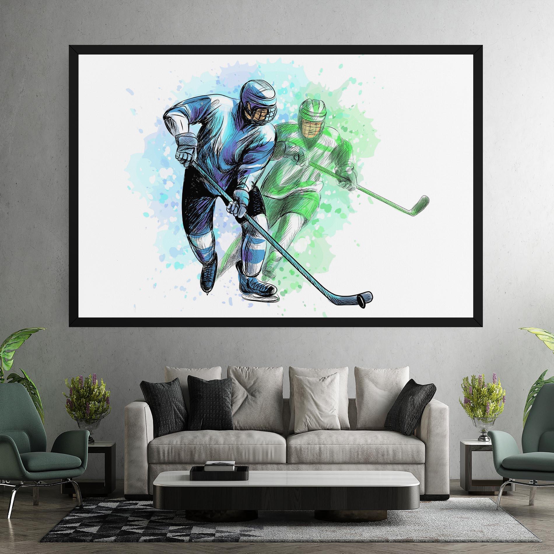 Картина на платно Green Blue Hockey mockup 7