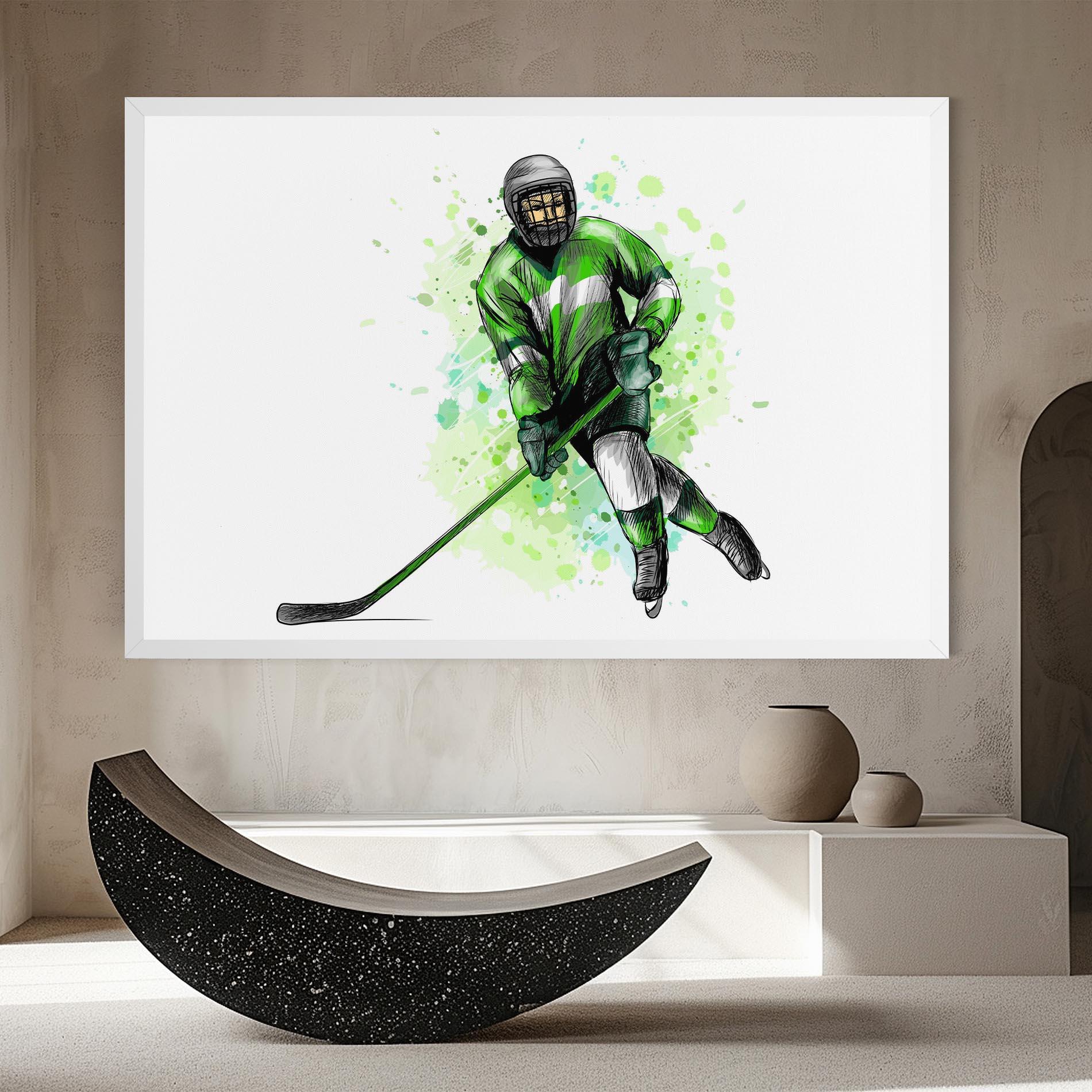 Картина на платно Green Hockey mockup 8