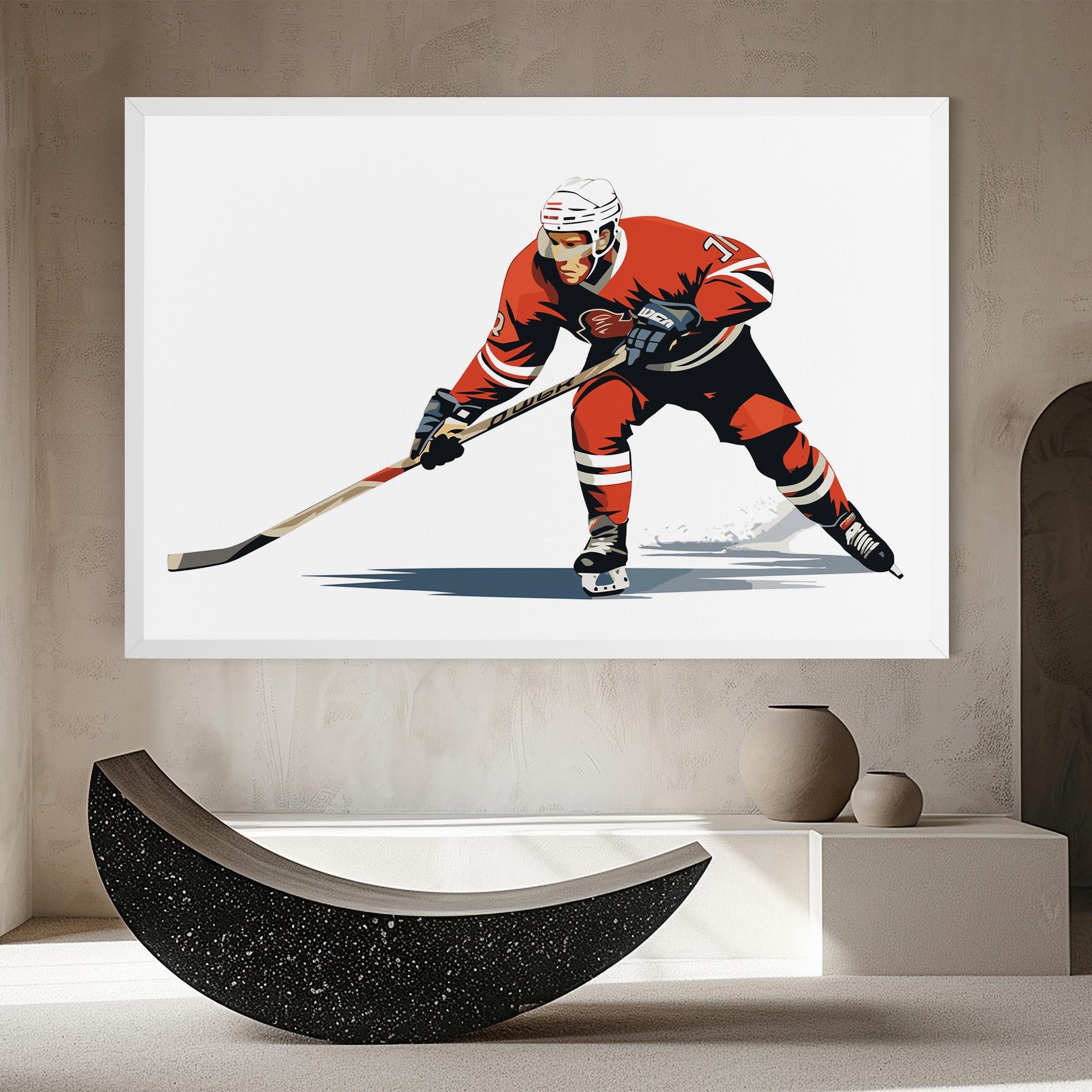 Картина на платно Hockey Orange Player mockup 8