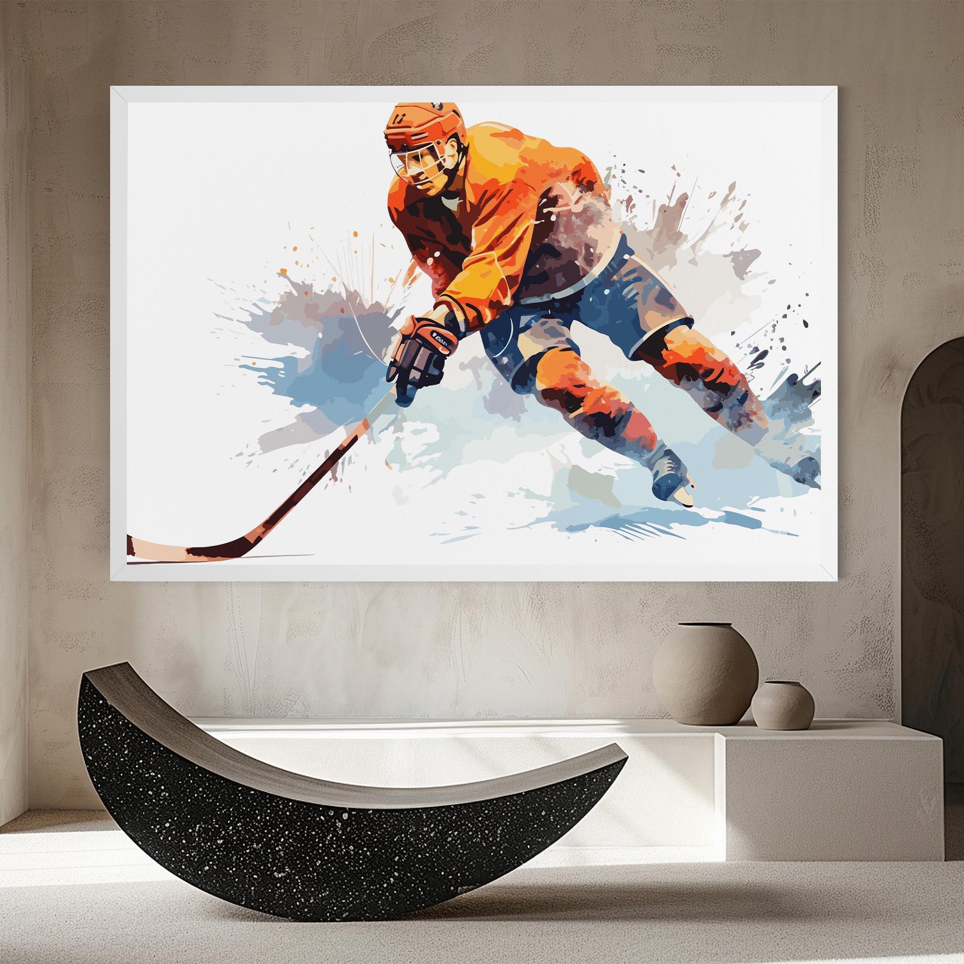 Картина на платно Orange Hockey mockup 8