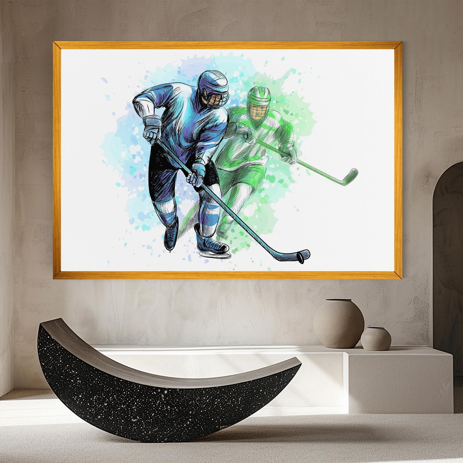 Картина на платно Green Blue Hockey mockup 8