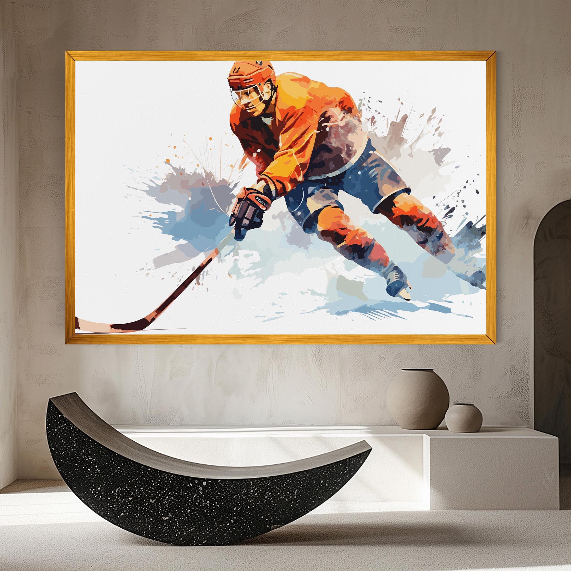 Картина на платно Orange Hockey mockup 8