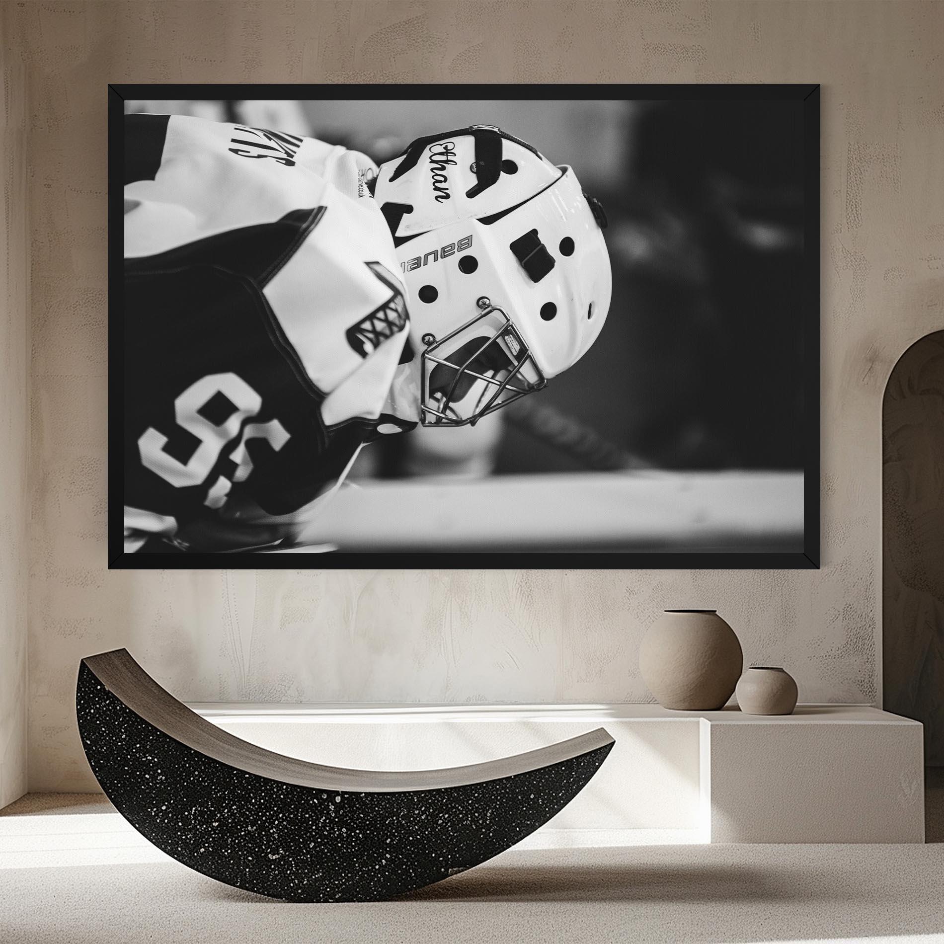 Картина на платно Black White Hockey mockup 8