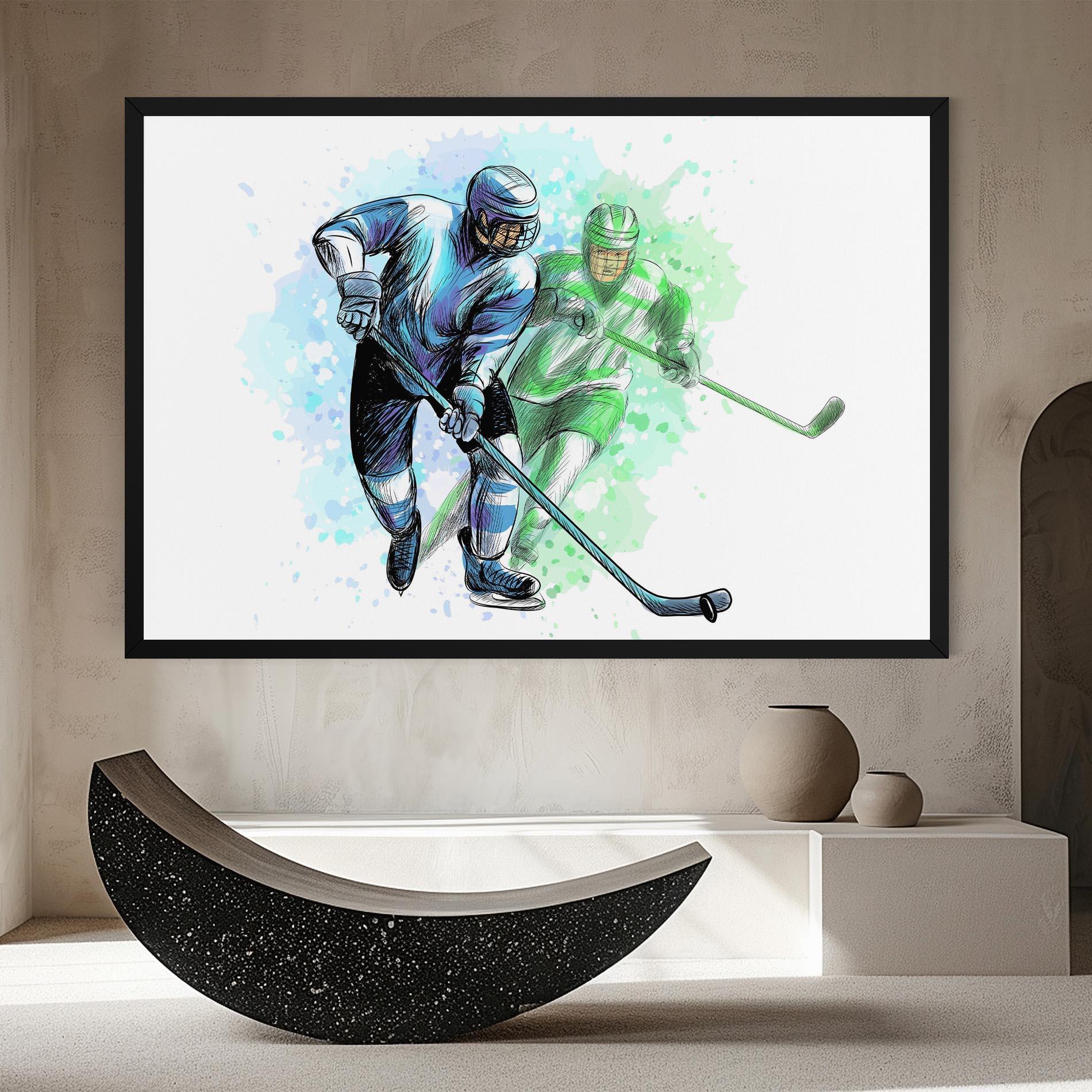 Картина на платно Green Blue Hockey mockup 8