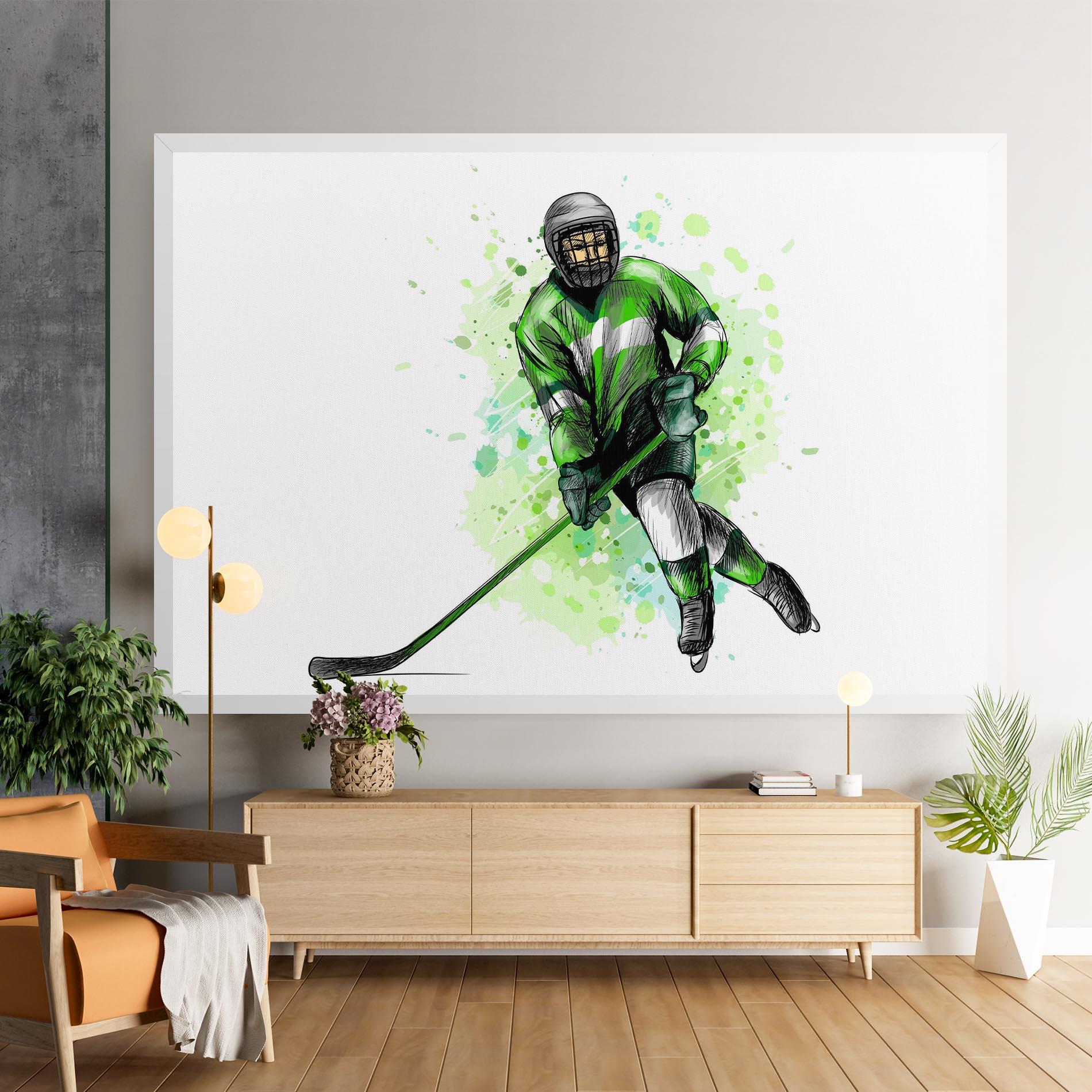 Картина на платно Green Hockey mockup 9