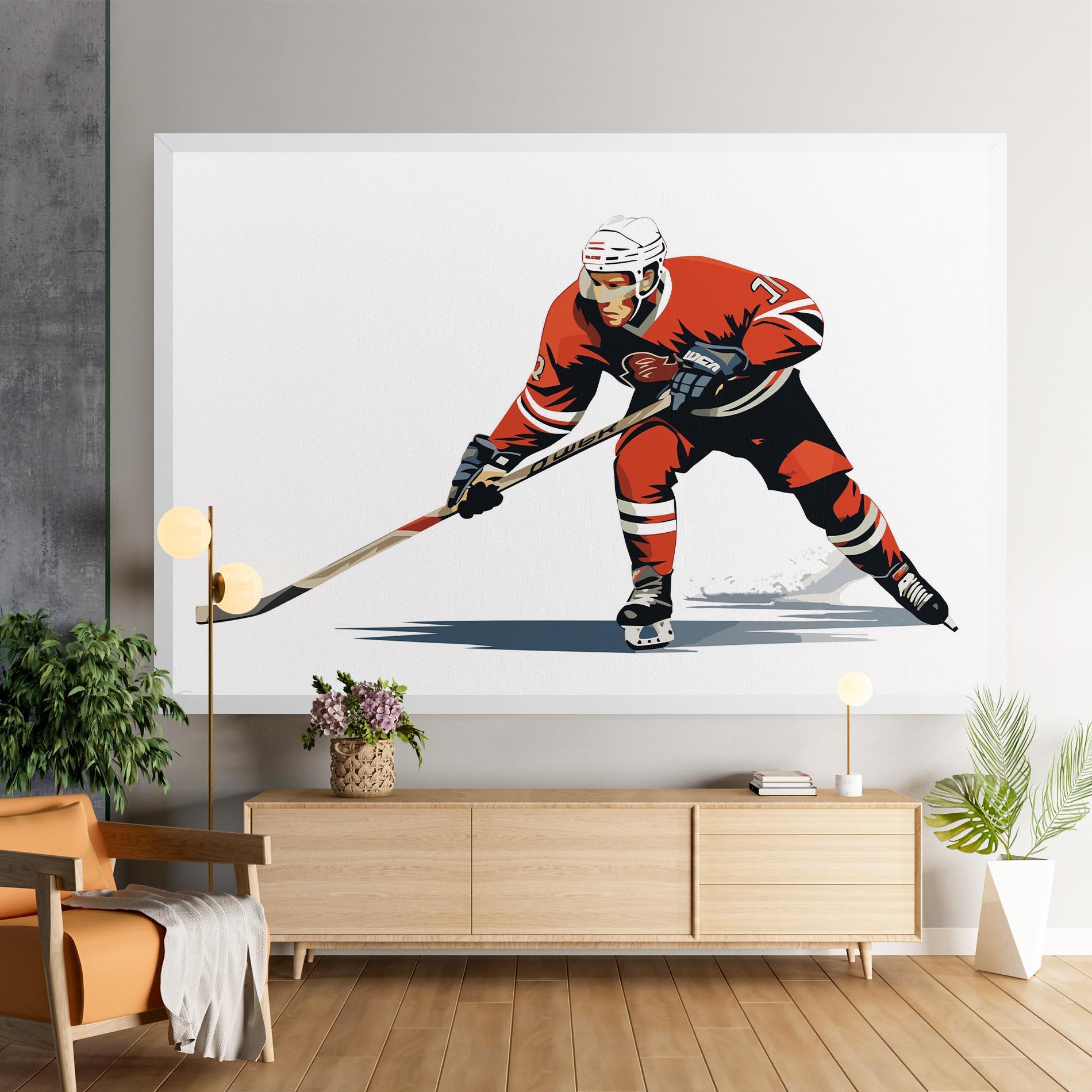 Картина на платно Hockey Orange Player mockup 9