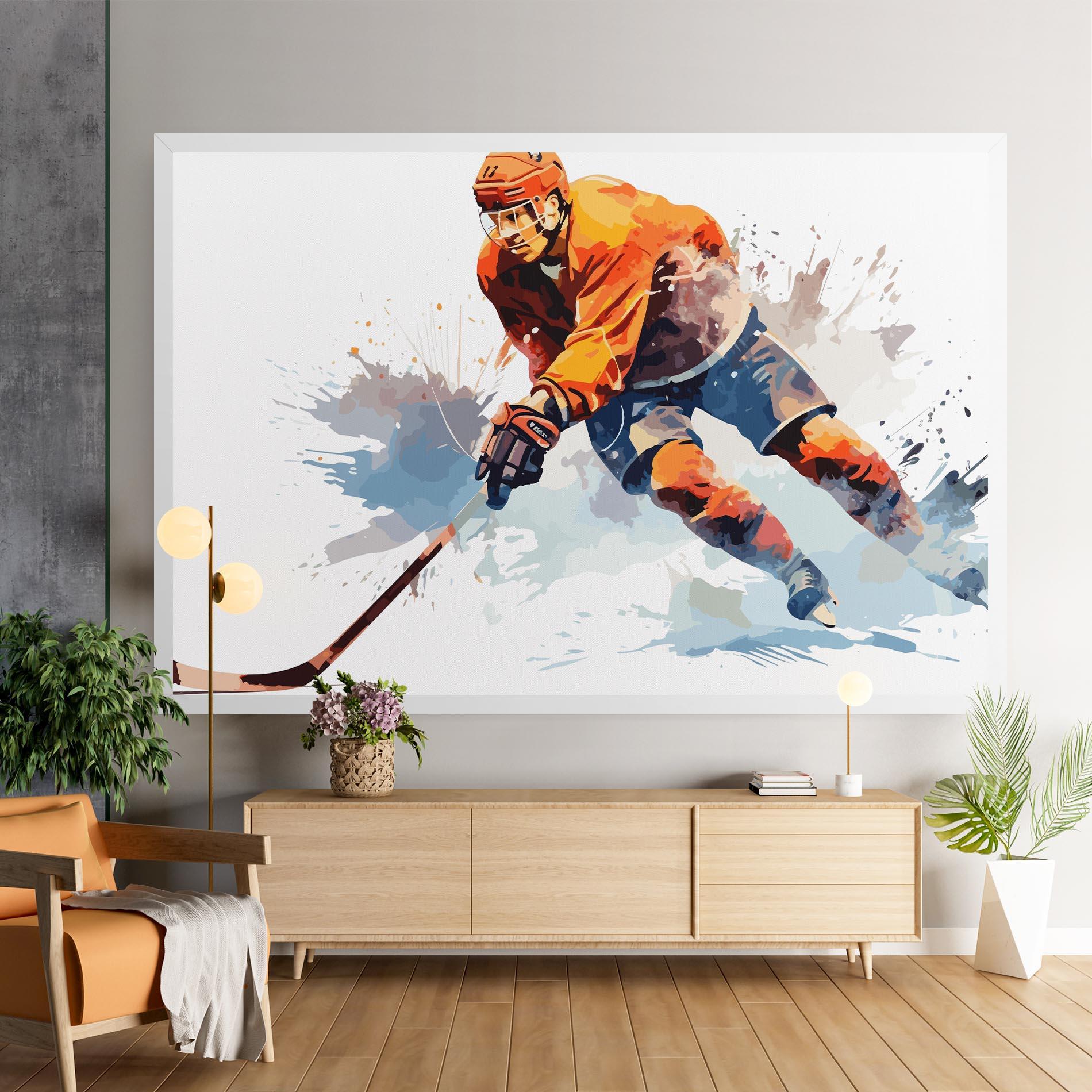 Картина на платно Orange Hockey mockup 9