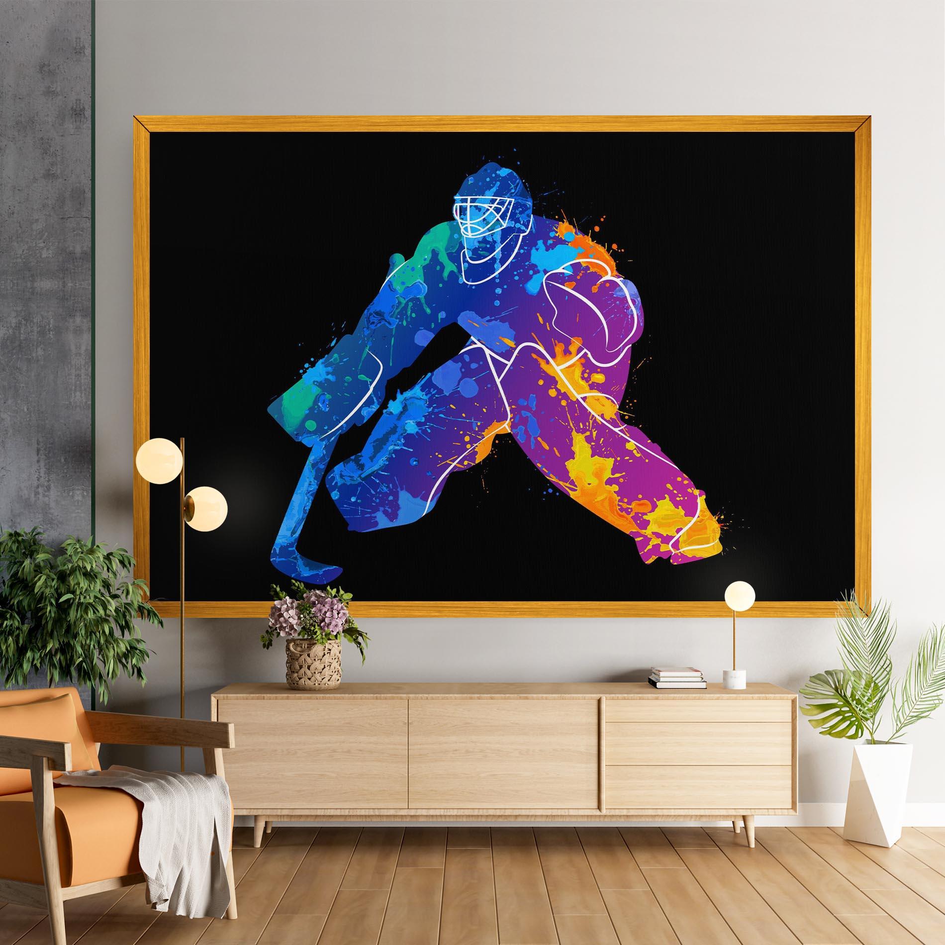 Картина на платно Blue Purple Hockey mockup 9