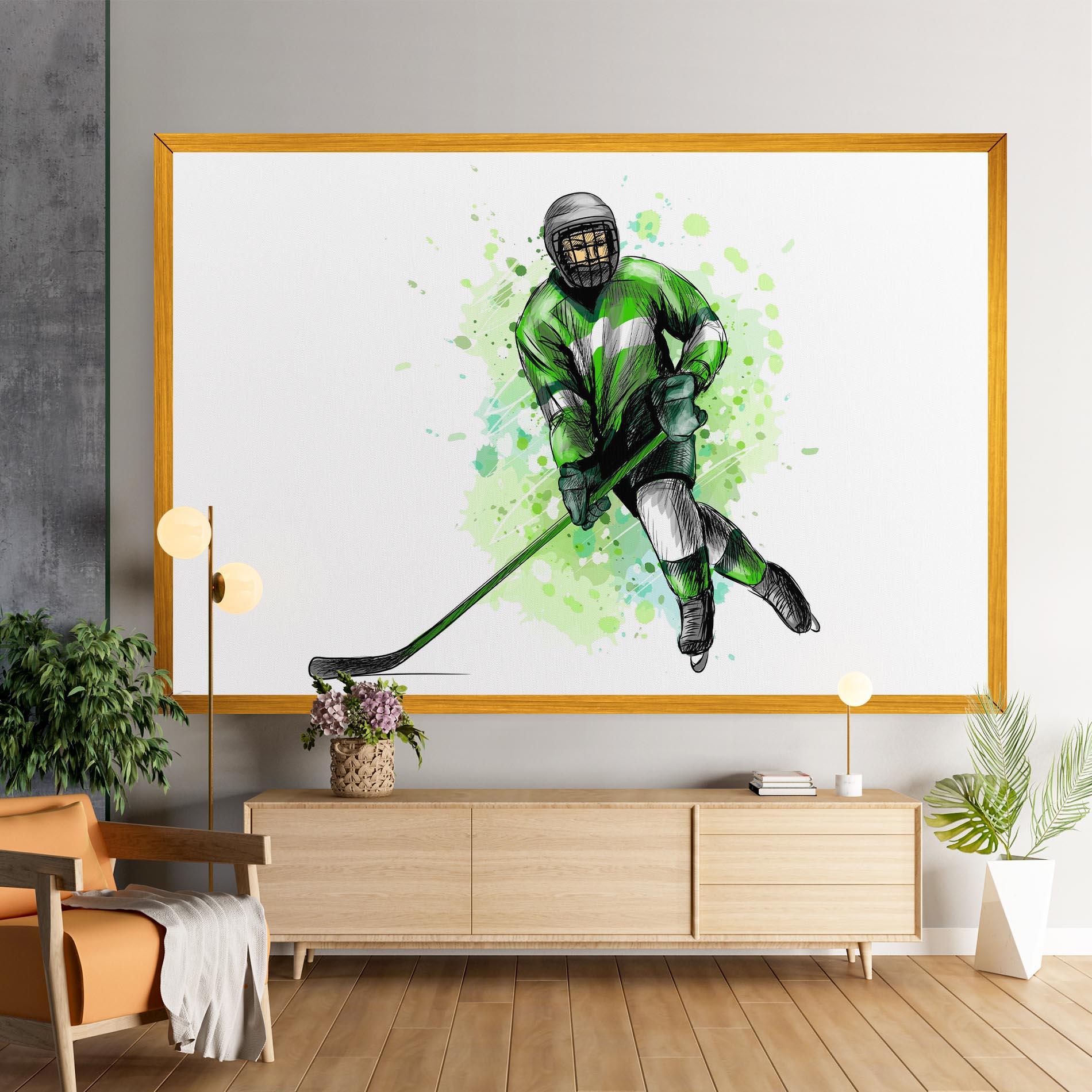 Картина на платно Green Hockey mockup 9