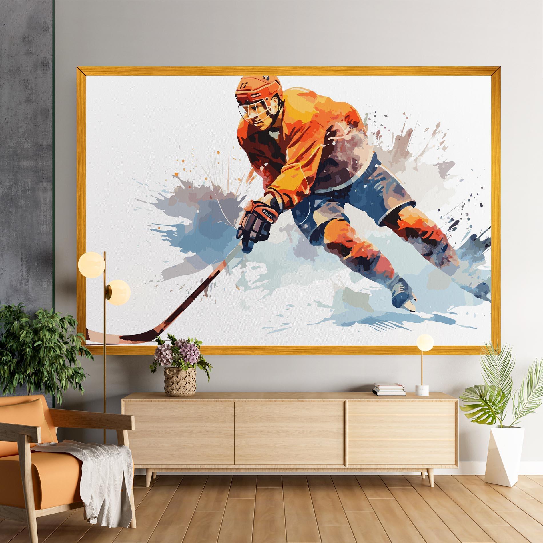 Картина на платно Orange Hockey mockup 9