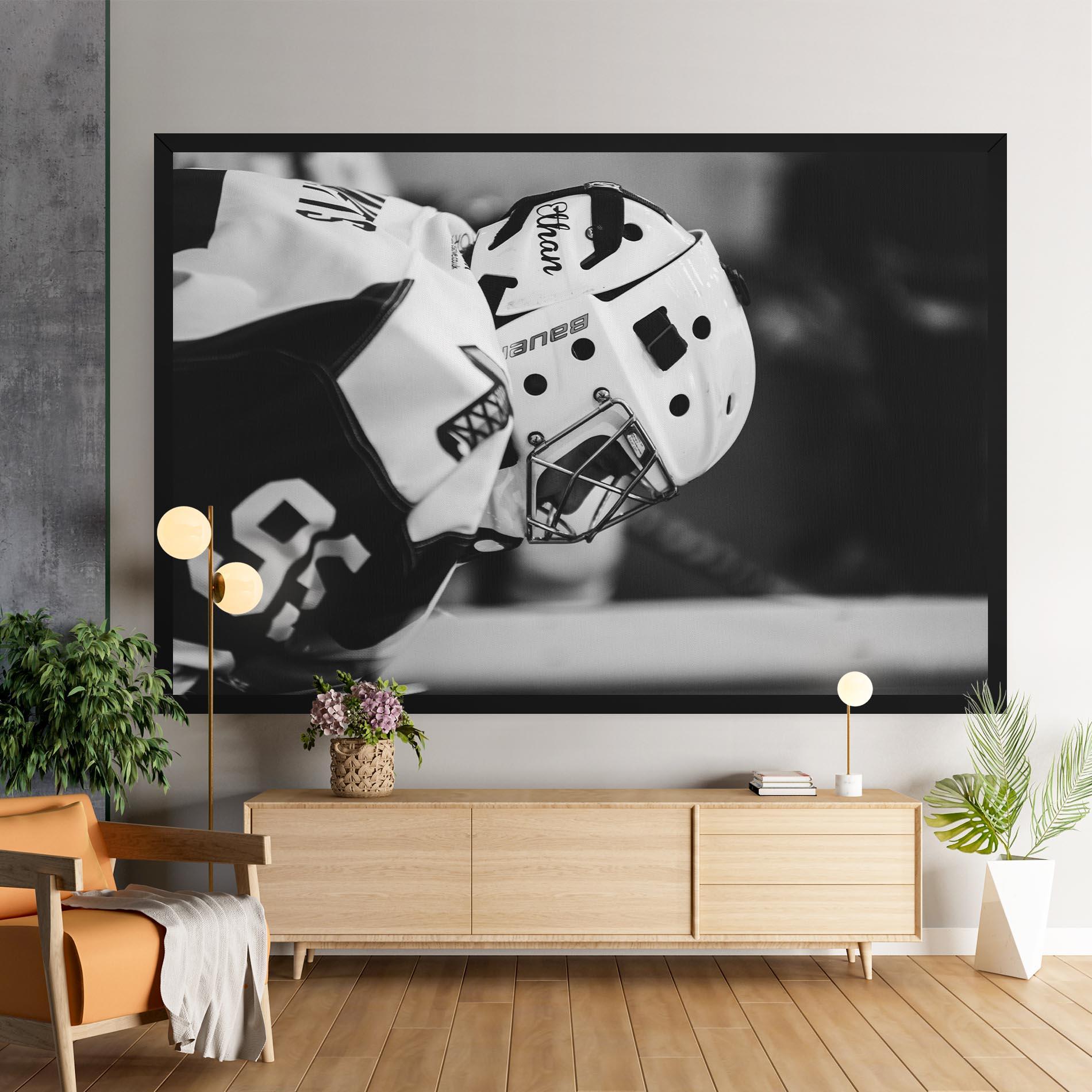 Картина на платно Black White Hockey mockup 9