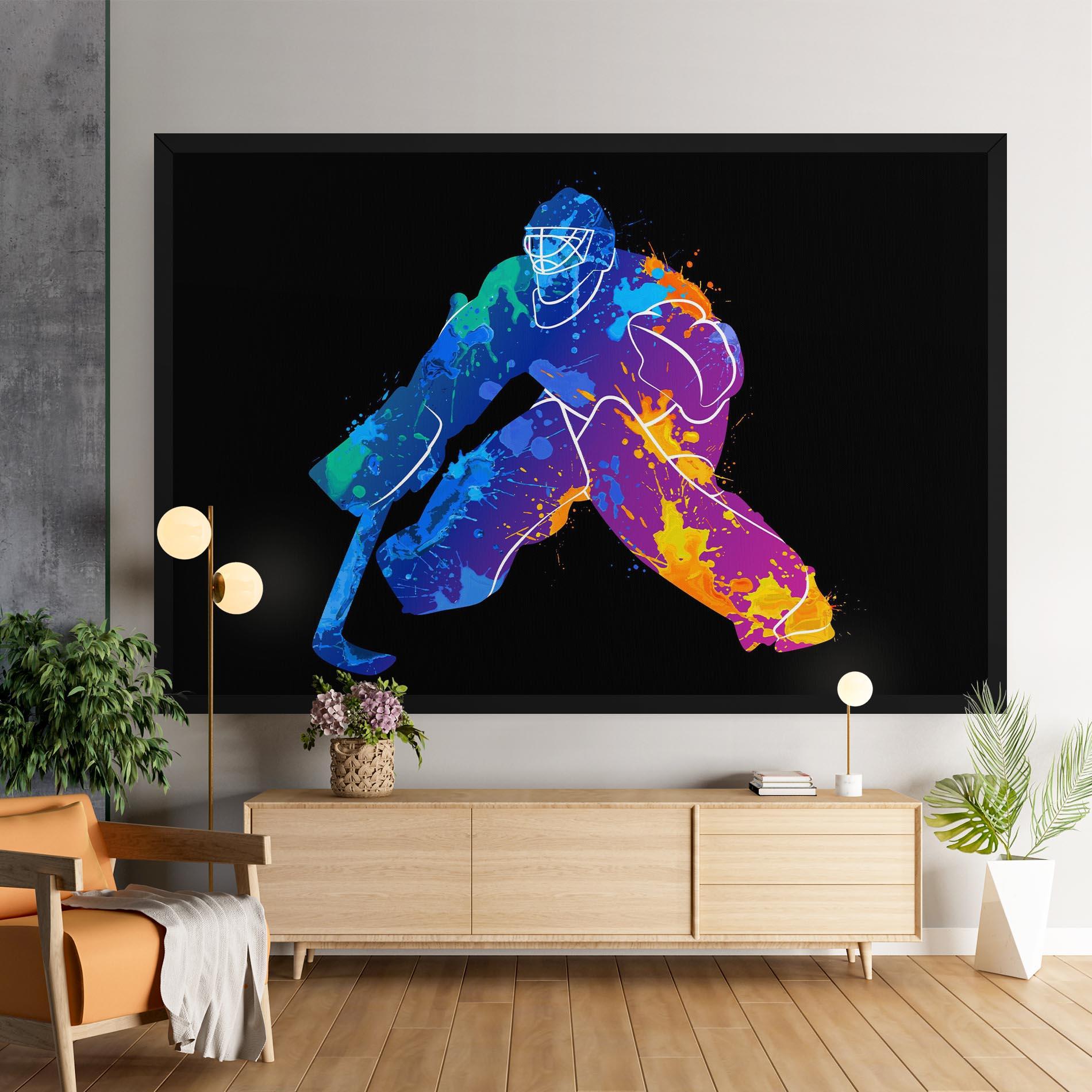 Картина на платно Blue Purple Hockey mockup 9