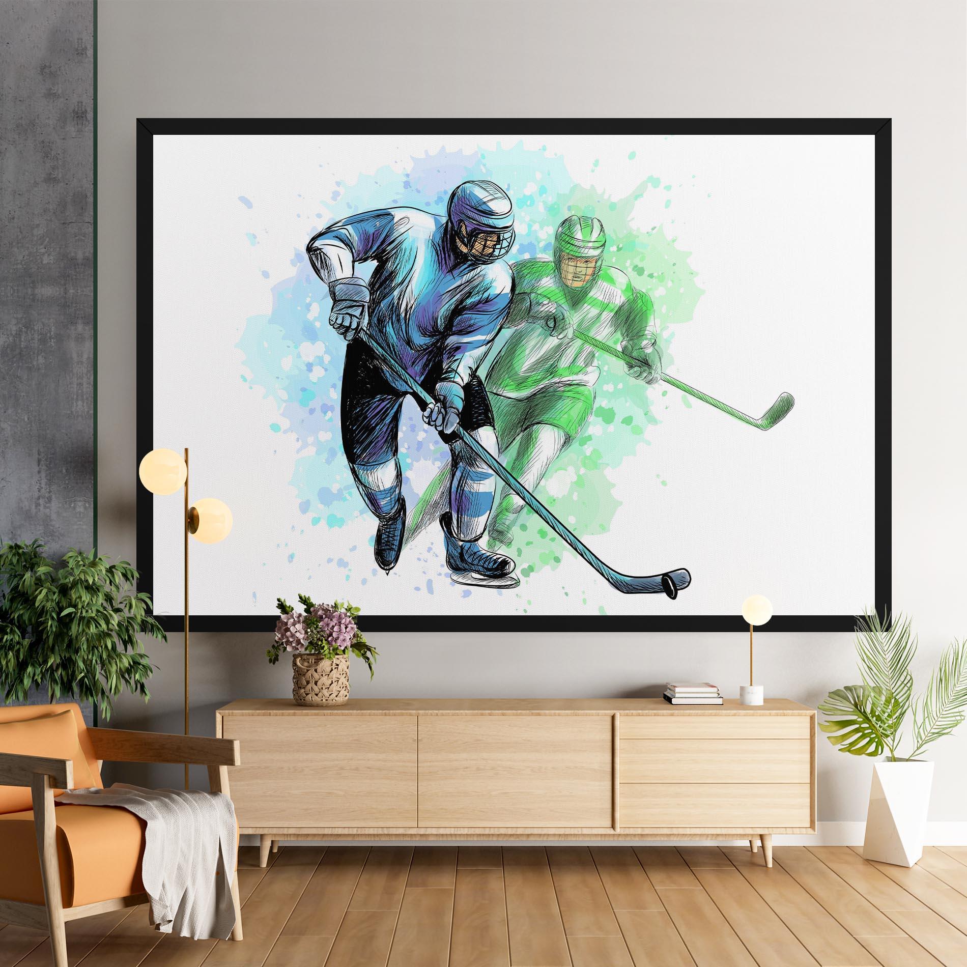 Картина на платно Green Blue Hockey mockup 9